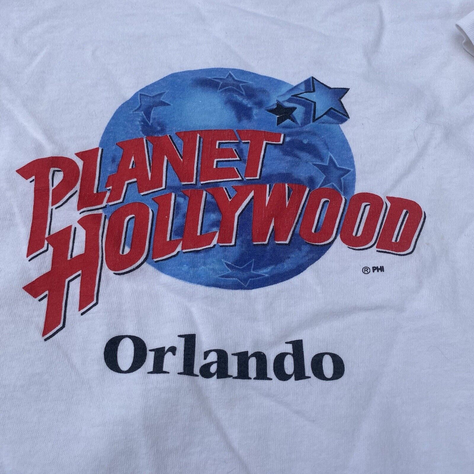 Vintage Planet Hollywood Shirt Adult XL White Single Stitch Mens 90s Orlando