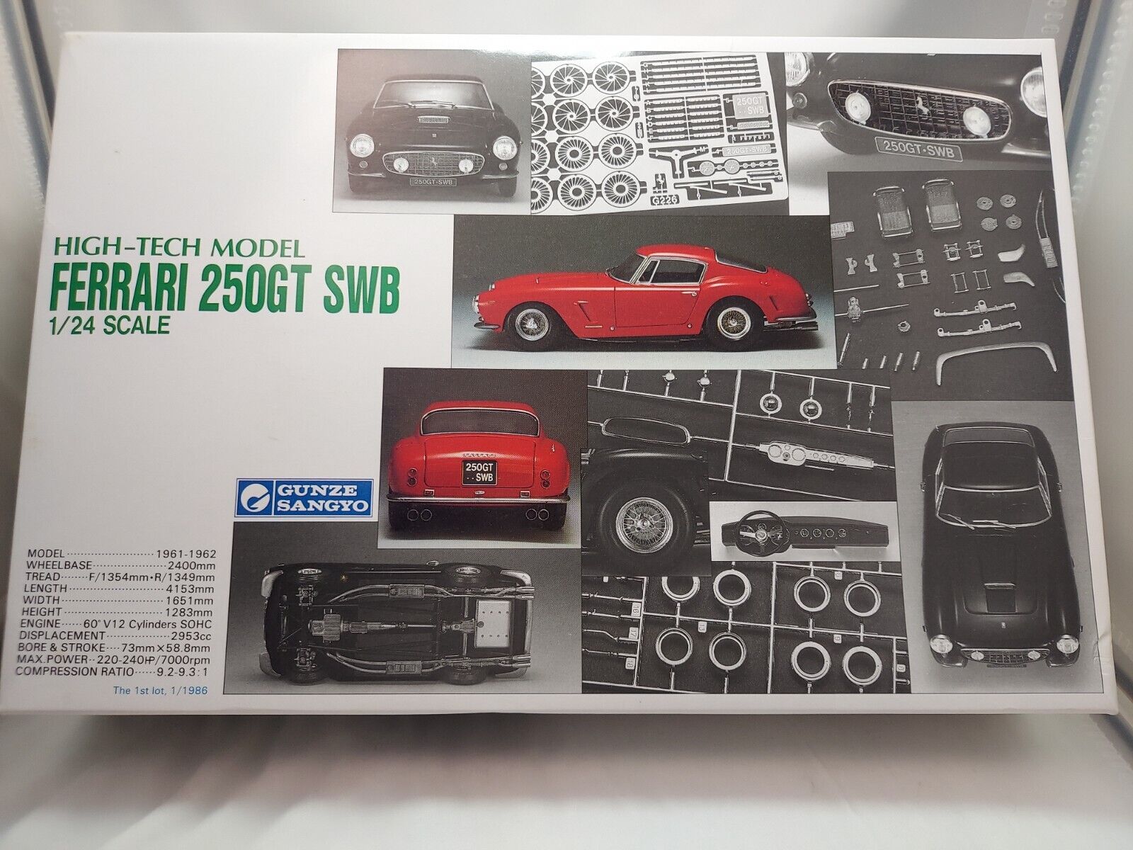 Gunze Sangyo 1/24 Ferrari 250 GT SWB kit with etching parts and metal parts