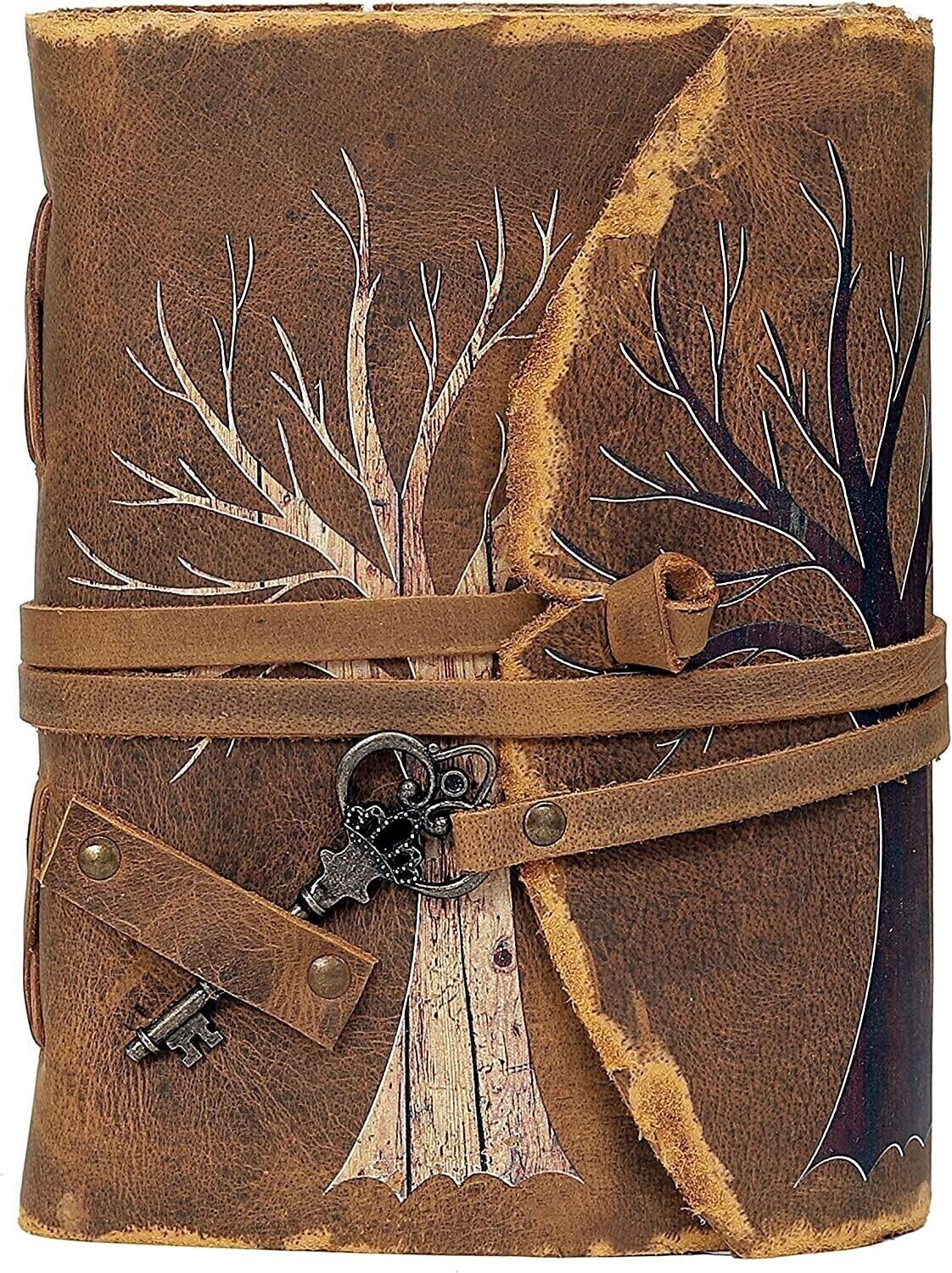 Leather Journal Tree of Life - Writing Notebook Handmade Leather Bound Daily NEW