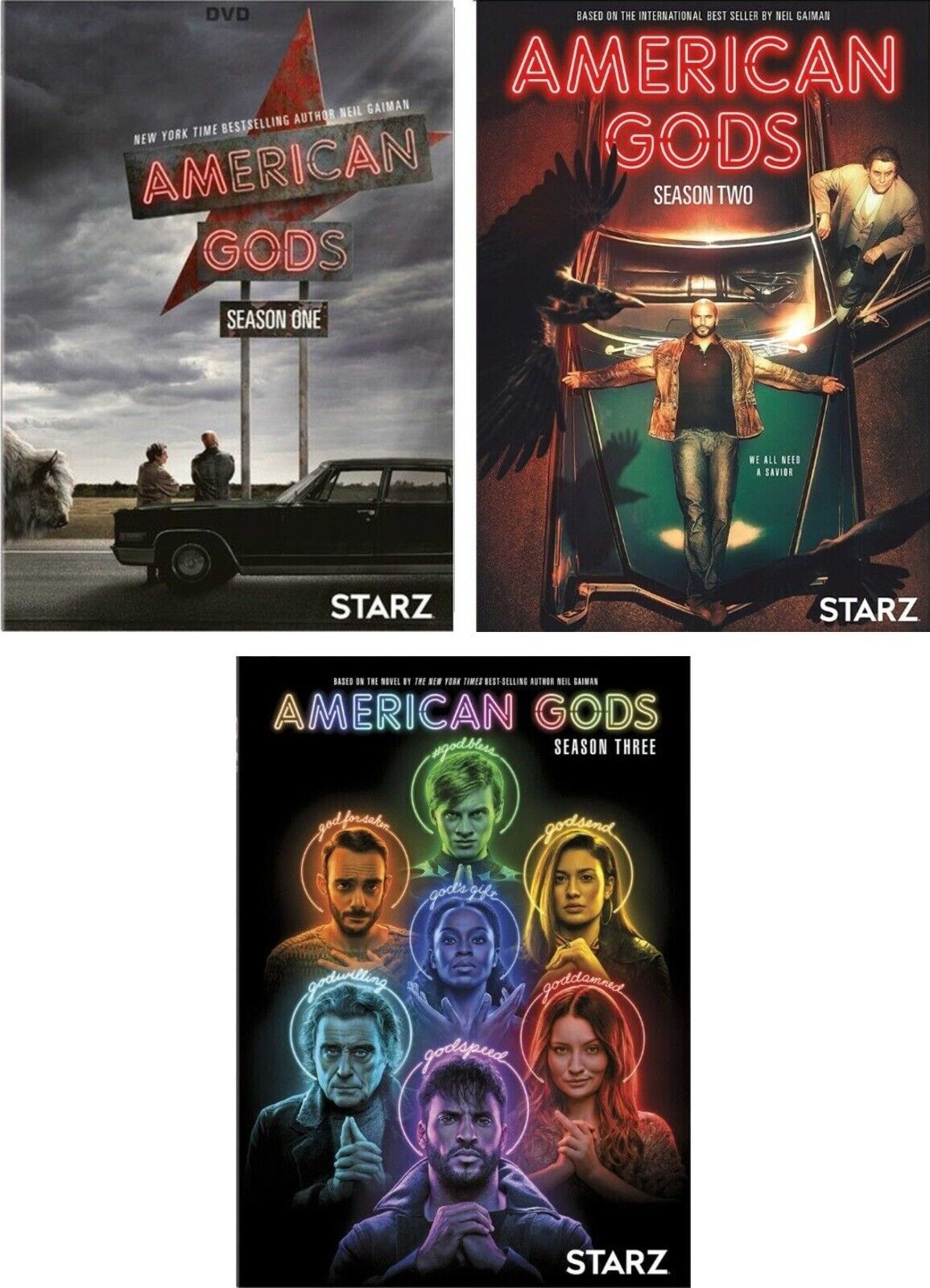 AMERICAN GODS Series the Complete Seasons 1-3 (DVD - 9 Disc Set) - Season 1 2 3