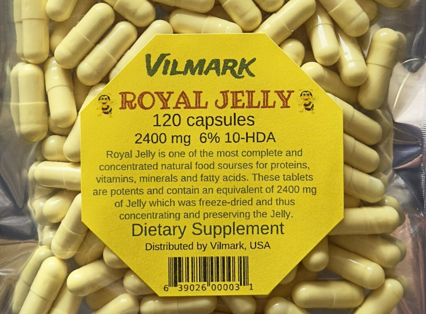 Royal Jelly 120 Capsules 2400 mg Non GMO Gluten Free