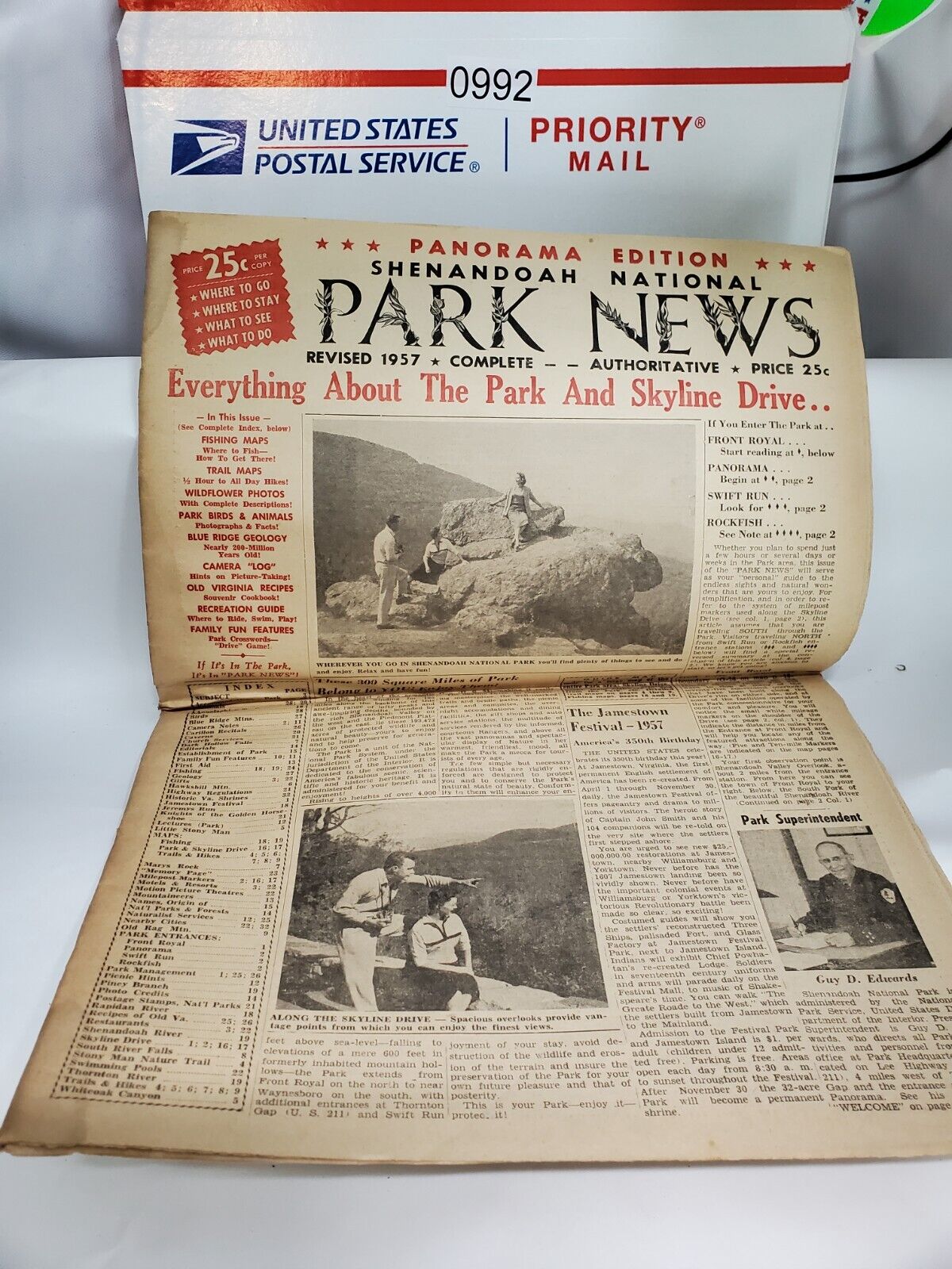 Shenandoah National Park Map Newspaper Rare Park News 1950s   #3242
