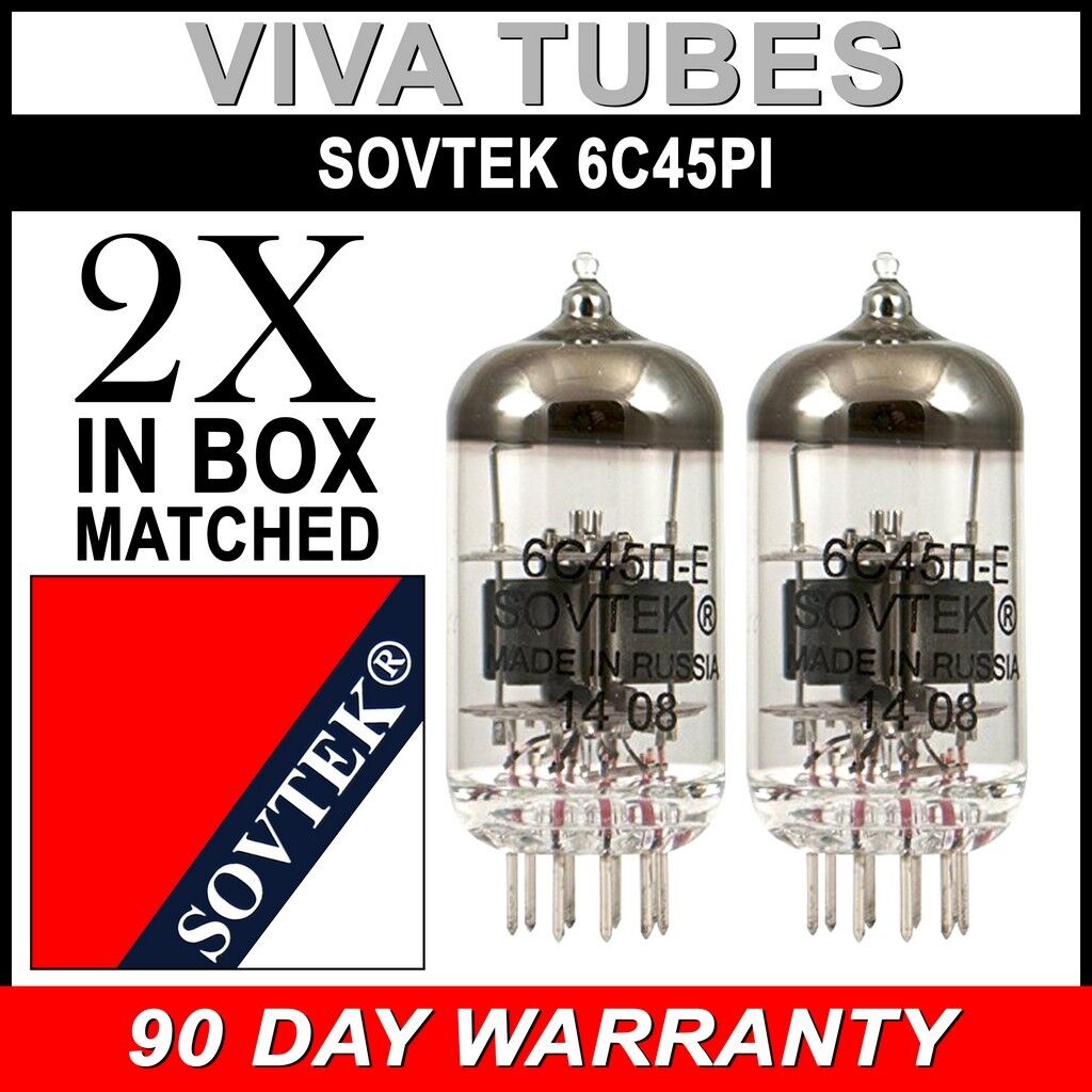 Factory Matched Pair (2) Sovtek 6C45Pi Vacuum Tubes