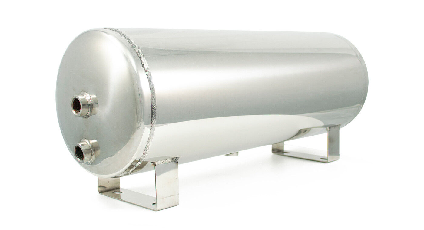 Stainless Steel 5-Gallon 5-Port Air Tank for Train Horns & Onboard Air Systems