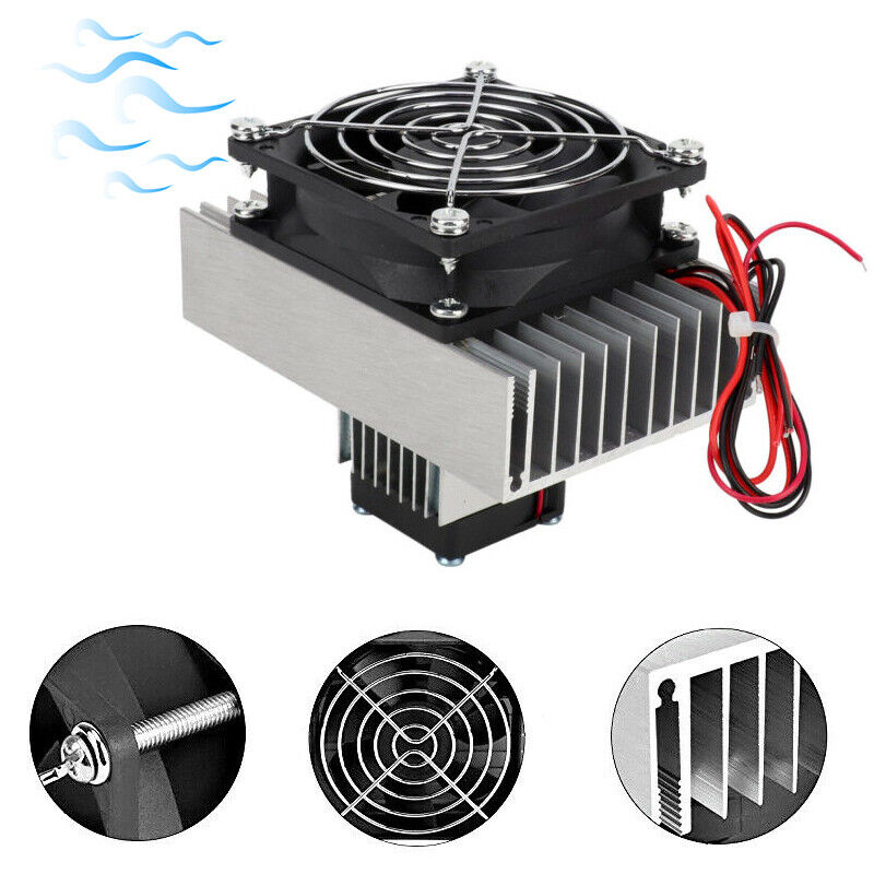12V Thermoelectric Peltier Refrigeration Cooling System Cooler Fan DIY Kit