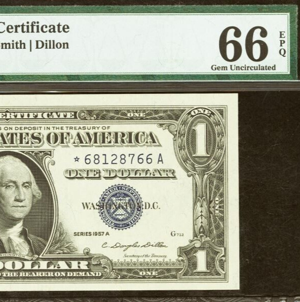1957A $1 Silver Certificate Star PMG 66PPQ wanted popular star Fr 1620*