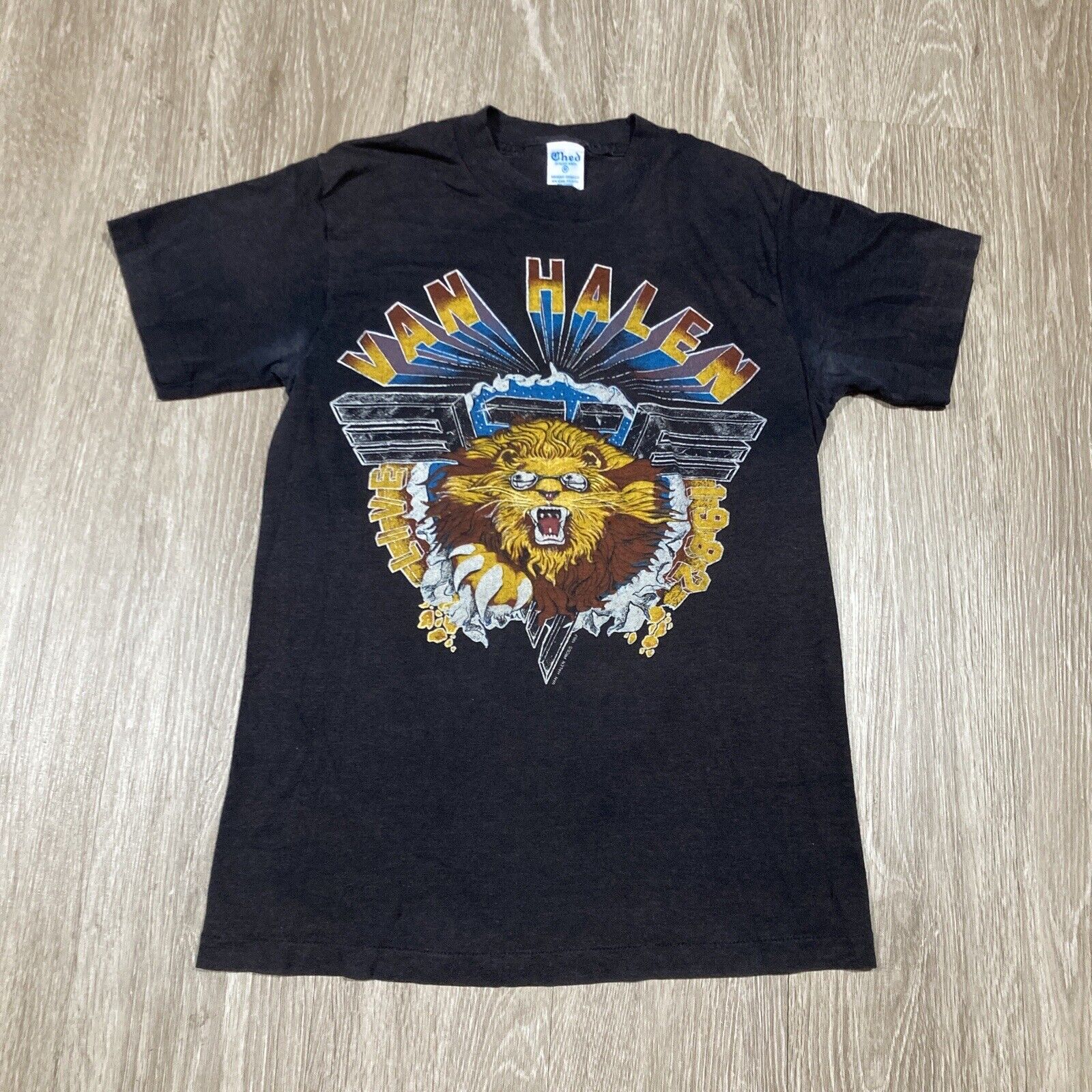 Van Halen Shirt M Vintage 80s Live Rock Band Concert Tour Album Grunge Lion Tee