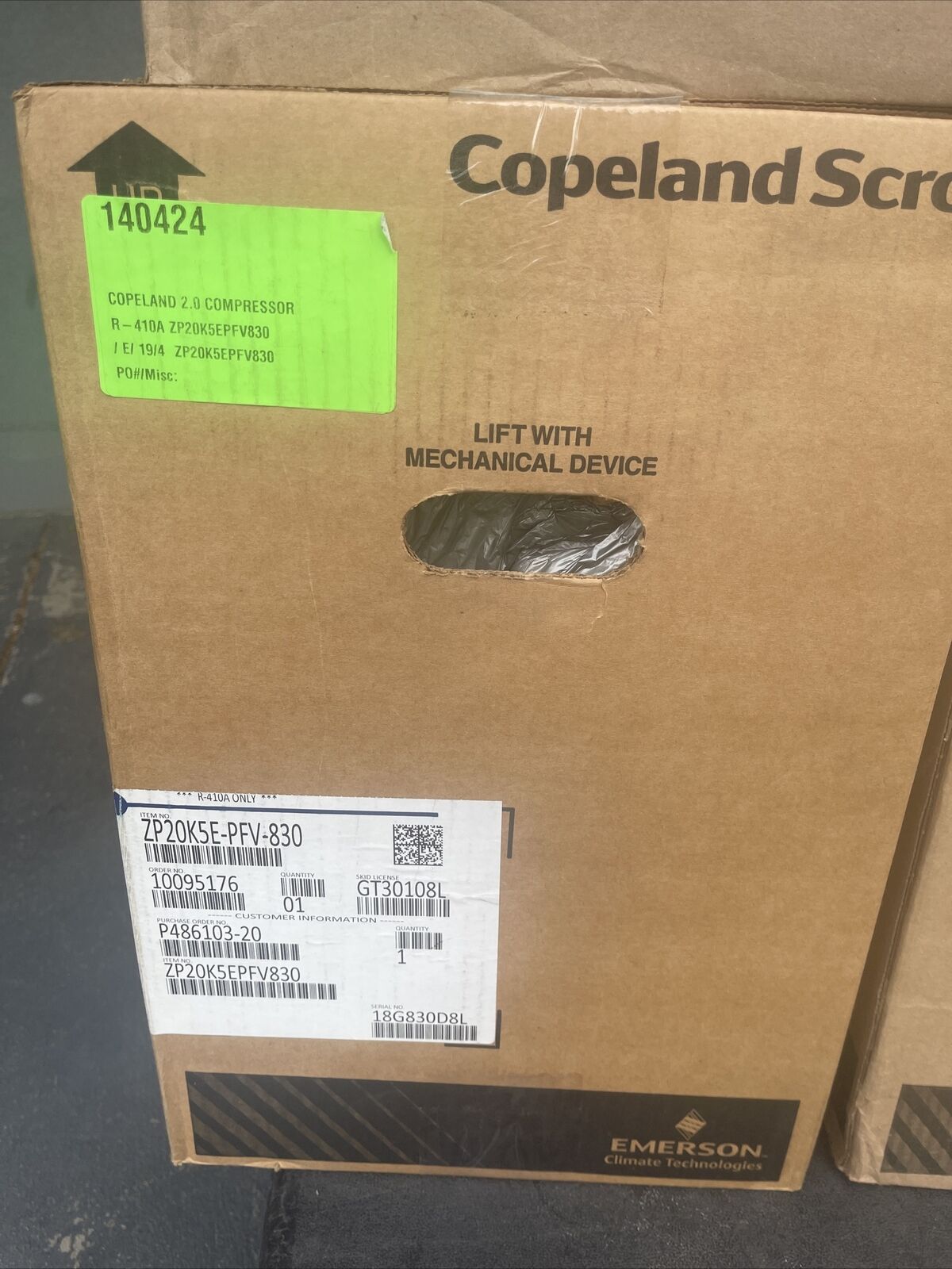 NEW Copeland Scroll ZP20K5E-PFV-830 Compressor