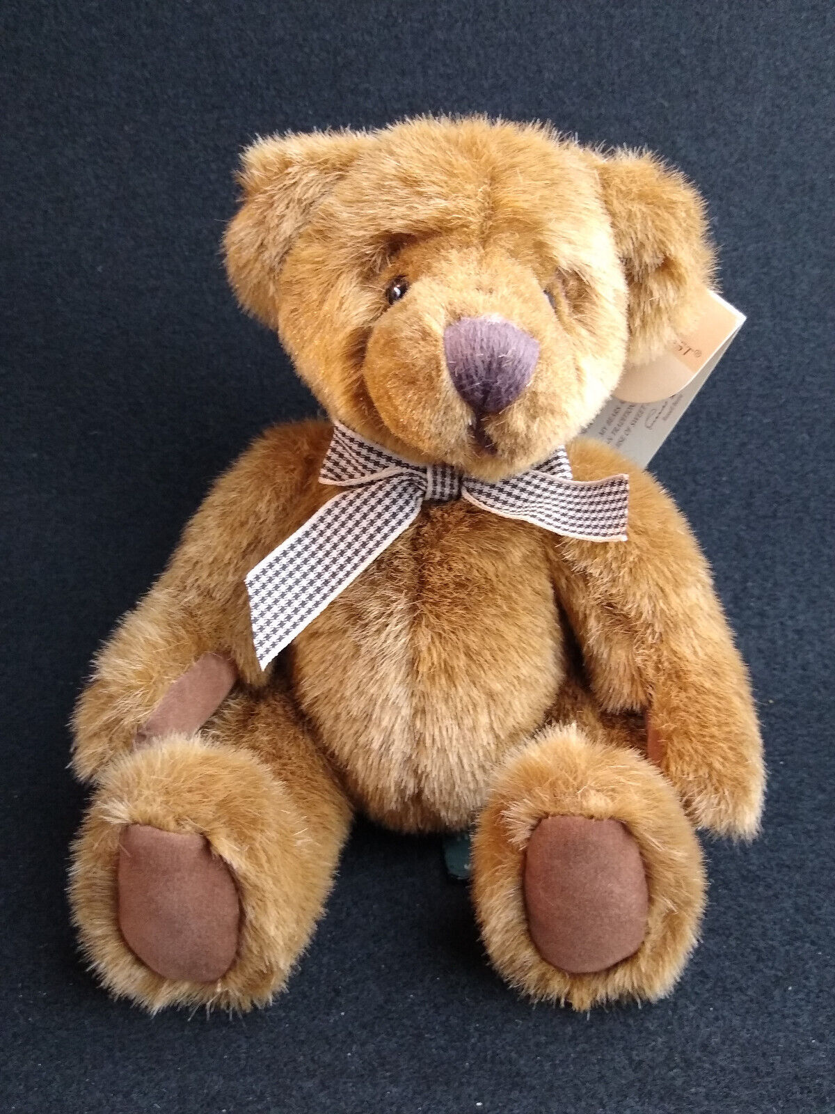 Russ Berrie Winslow Teddy Bear Gingham Bow 2812 Plush Stuffed Animal Brown 