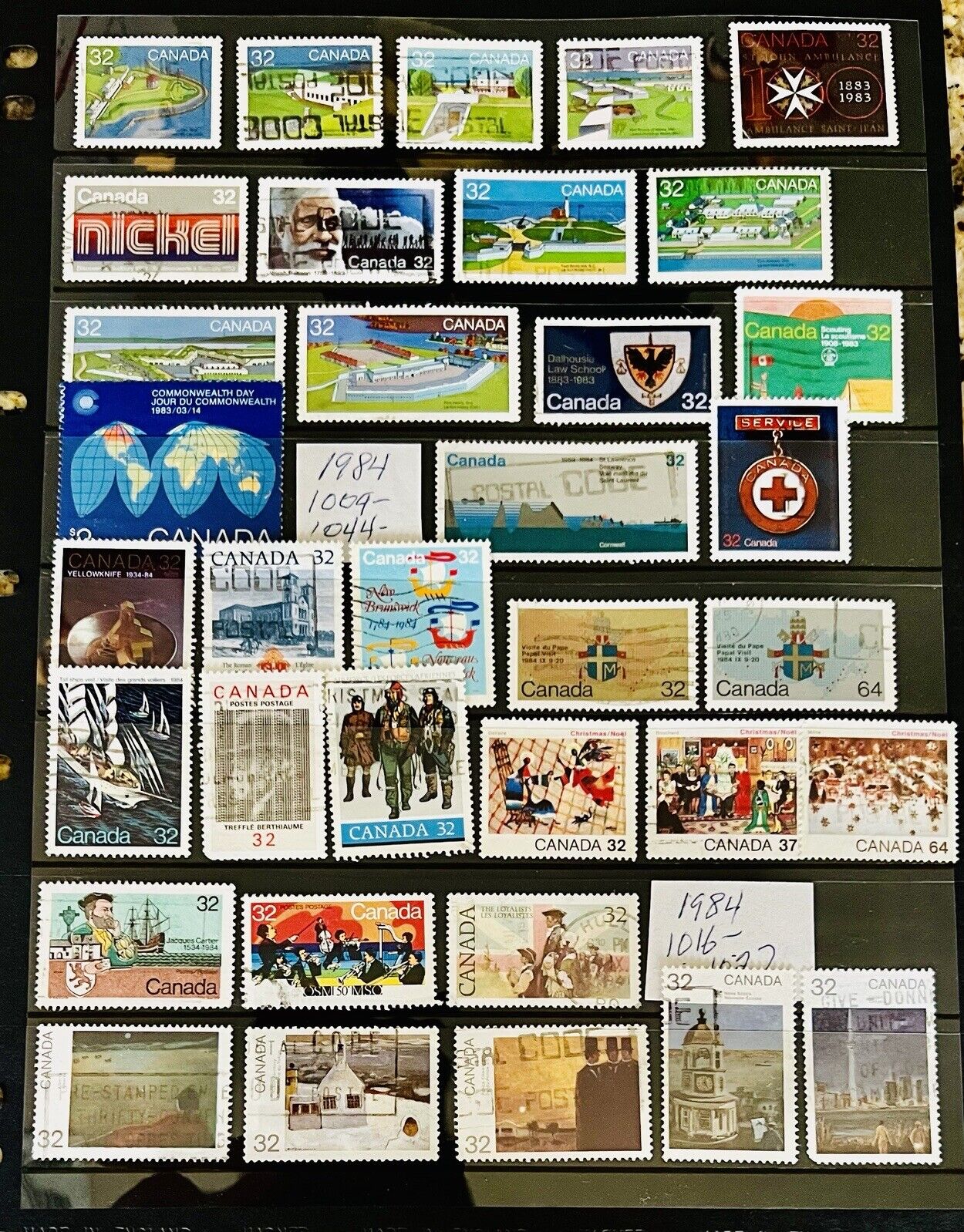 1984 Canada Postage Stamps  Lot Of 35 stamps SJXX-482