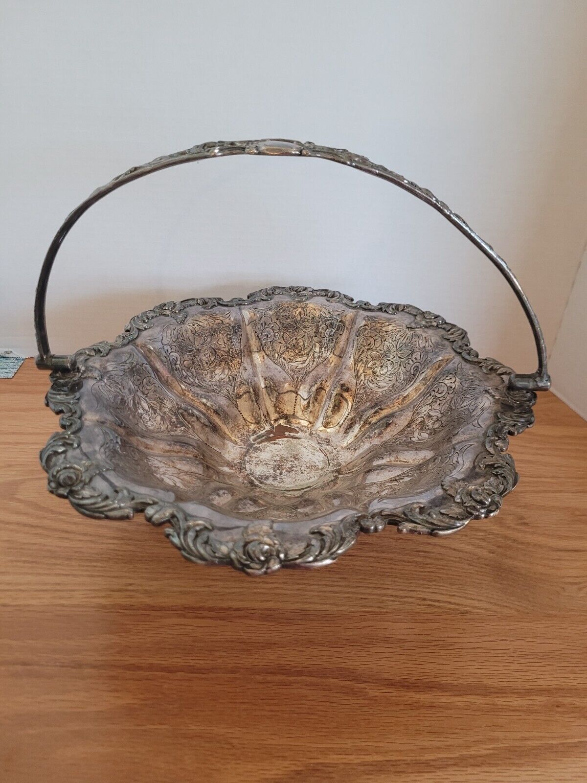 Vintage Silver Plated Centerpiece Fruit Bowl  Victorian Style  12\