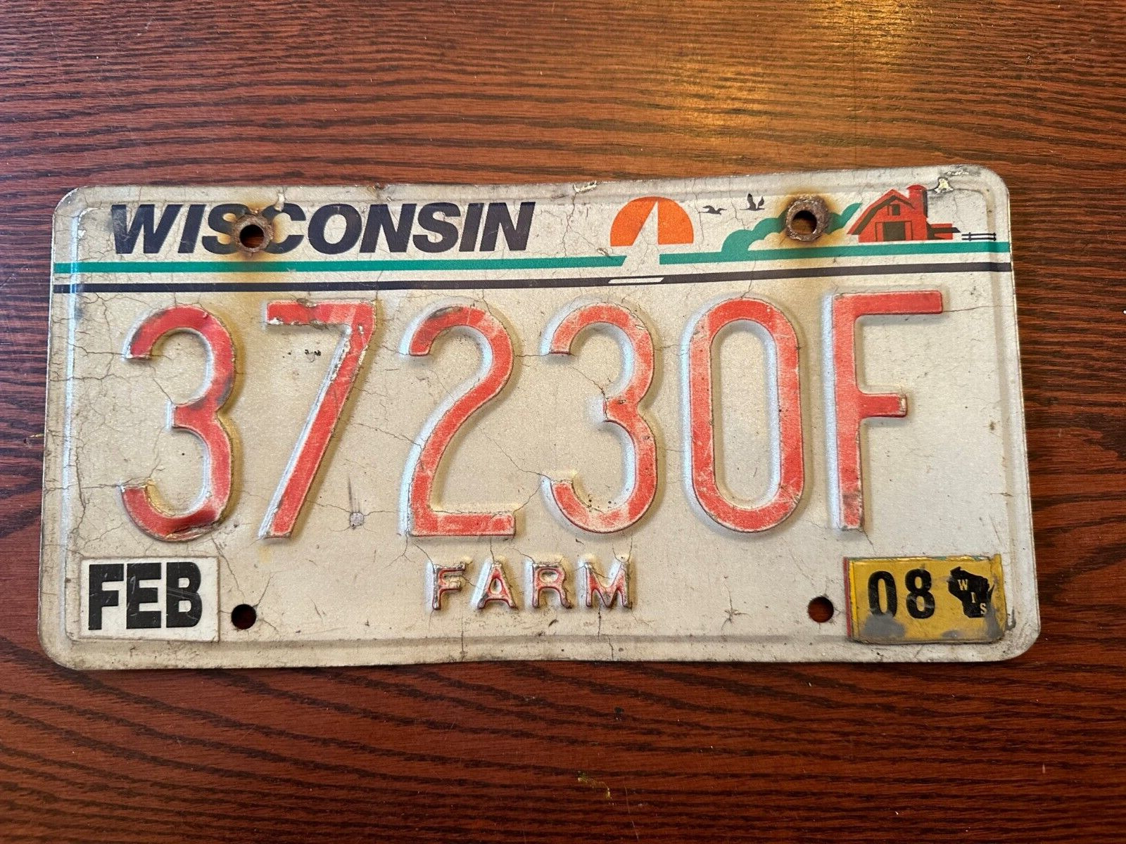 Set of Two 2008 Wisconsin Farm License Plates 37230F America's Dairyland WI USA