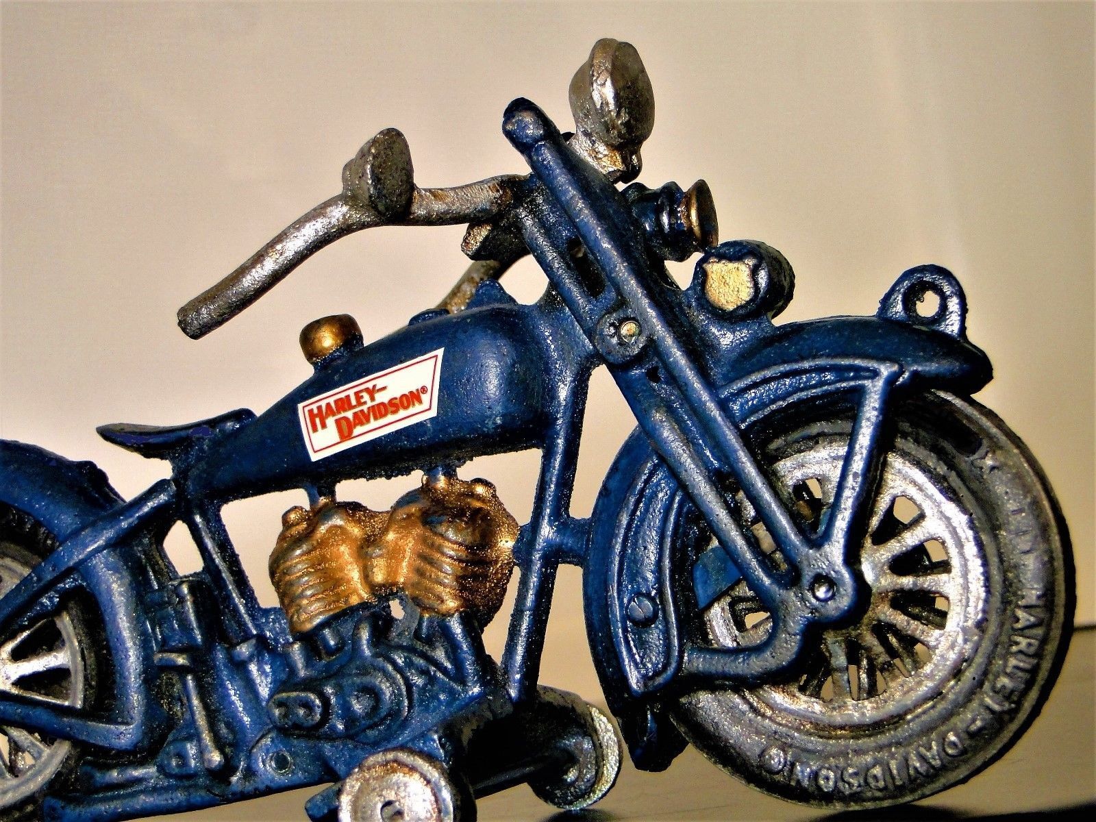 Harley Davidson Tether Motorcycle Midget Race Bike Car 1920s Racer Gold Engine