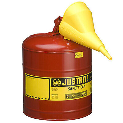 Justrite 7150110 Safety Can 5 Gallon Red Type 1 with Funnel