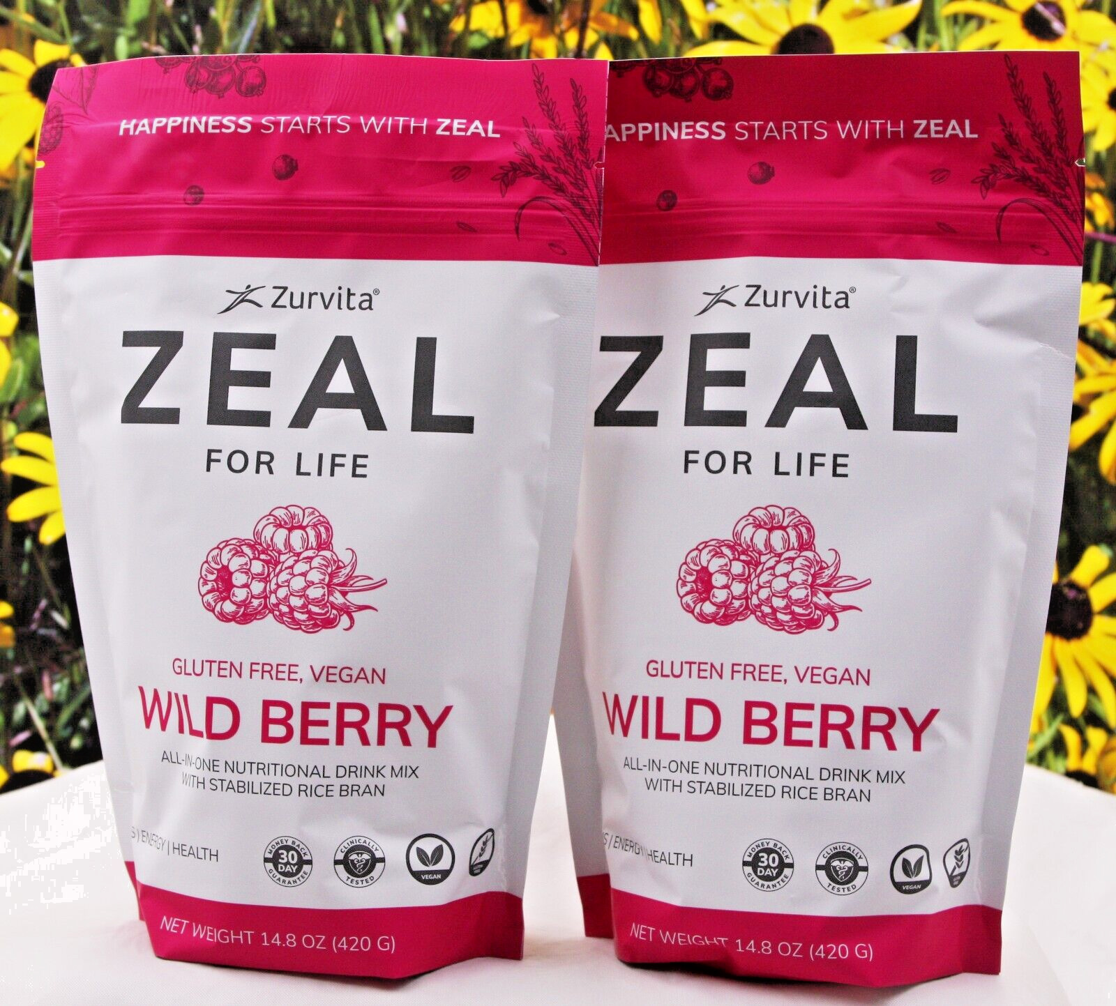 Zurvita Zeal For Life (2) WILD BERRY Bags, 420g Each - 9/2025 Exp. *2-PACK*
