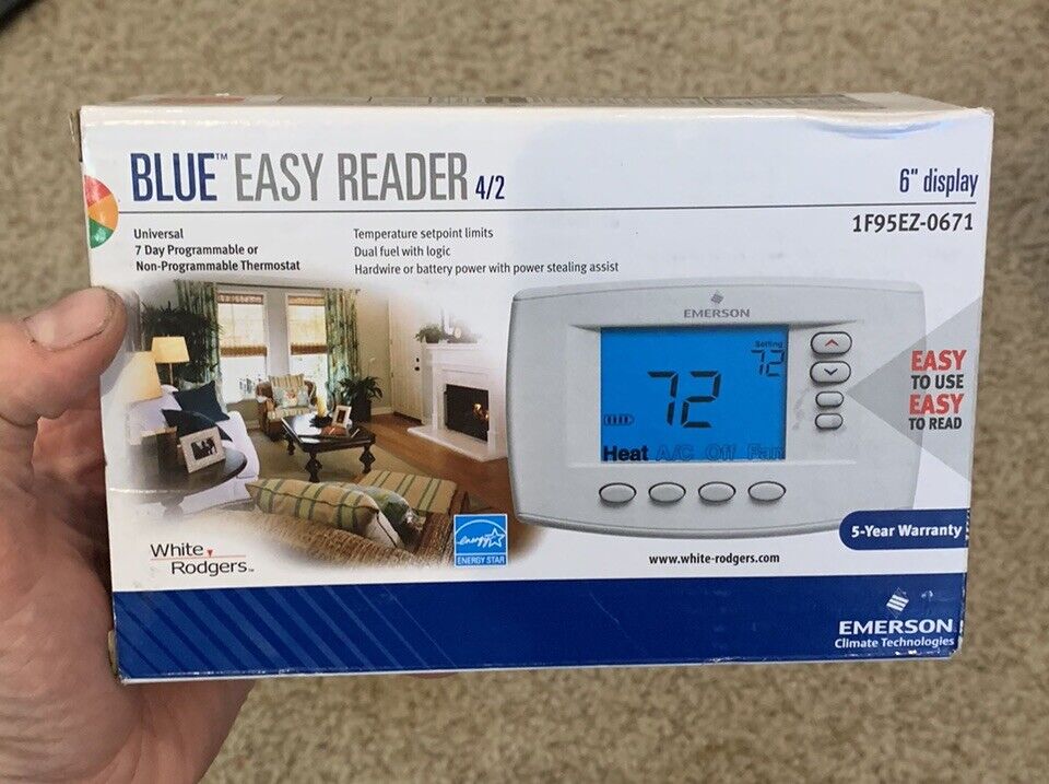 MIB - White-Rodgers 1F95-0671 Universal 7-Day Programmable Thermostat, 4H/2C NEW