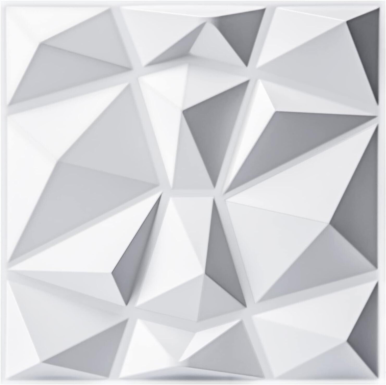 Pack of 36 Decorative 3D Wall Panels in Diamond Design, 11.8\