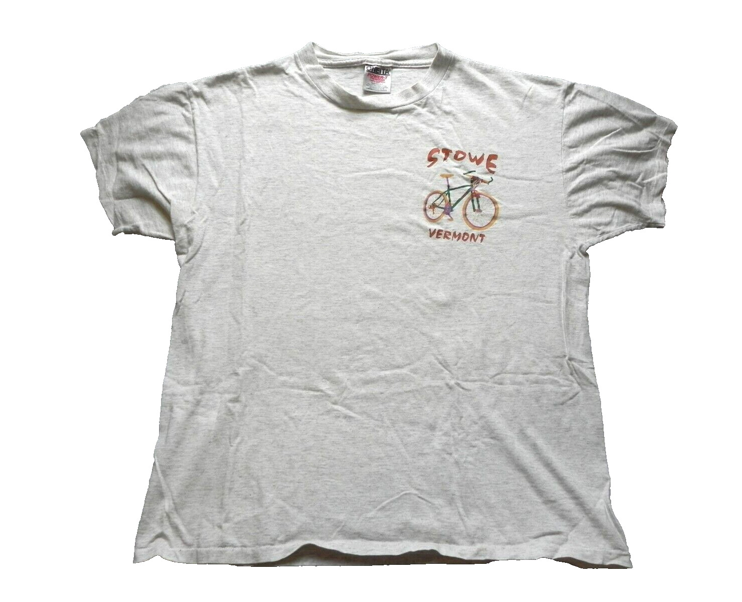 Vintage Bike Shirt Adult Large Stowe Vermont Biking Single Stitch Cycling Mens