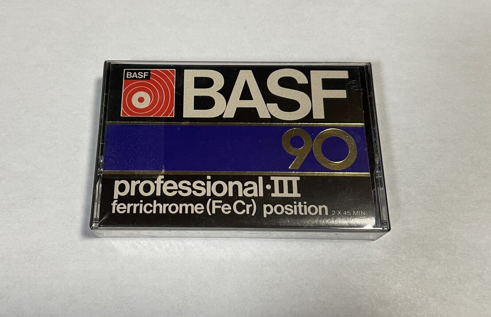 NOS BASF Professional III Type 3 (FeCr) 90 Minute Blank Cassette Sealed Mint