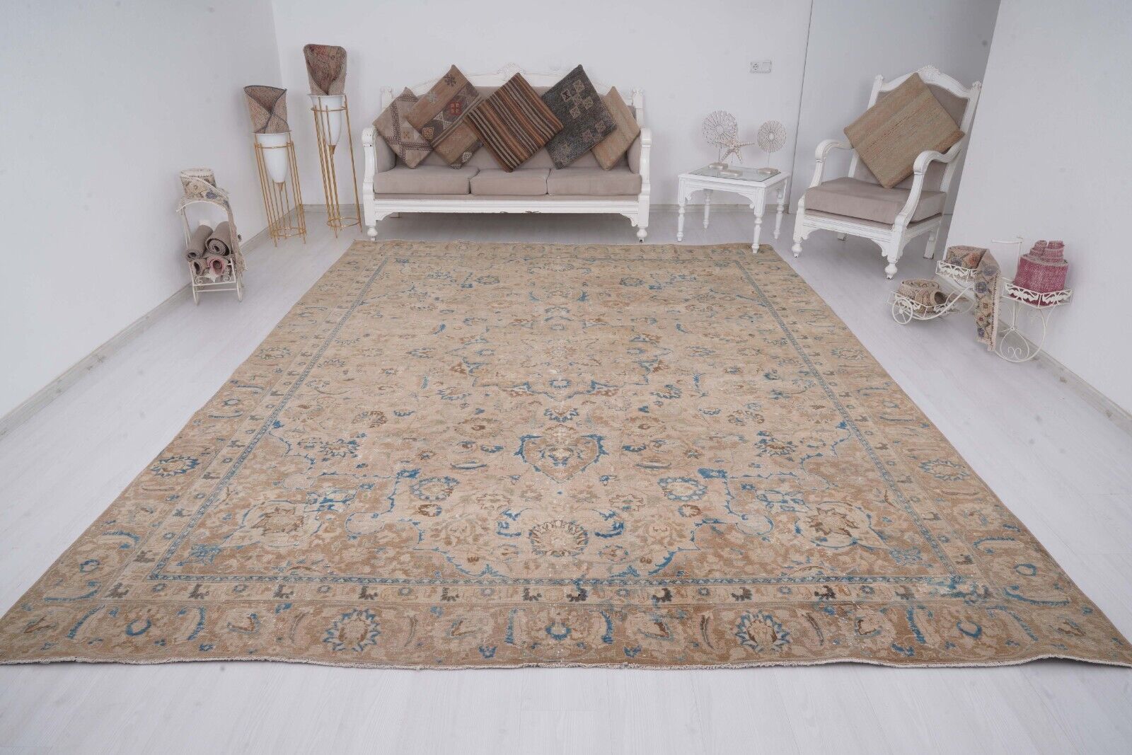 Large Turkish Rug 9x12 Oversize Rug Vintage Rug Anatolian Carpet Oushak Rug 894