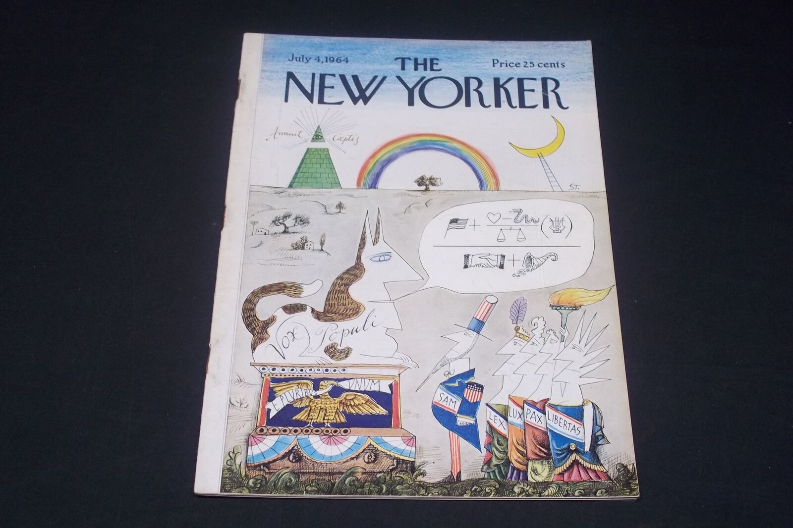 1964 JULY 4 NEW YORKER MAGAZINE - SAUL STEINBERG FRONT COVER - J 3222A