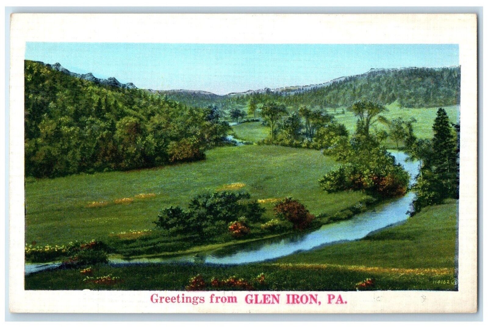 c1920 Scenic View Forest Greetings From Glen Iron Pennsylvania Unposted Postcard
