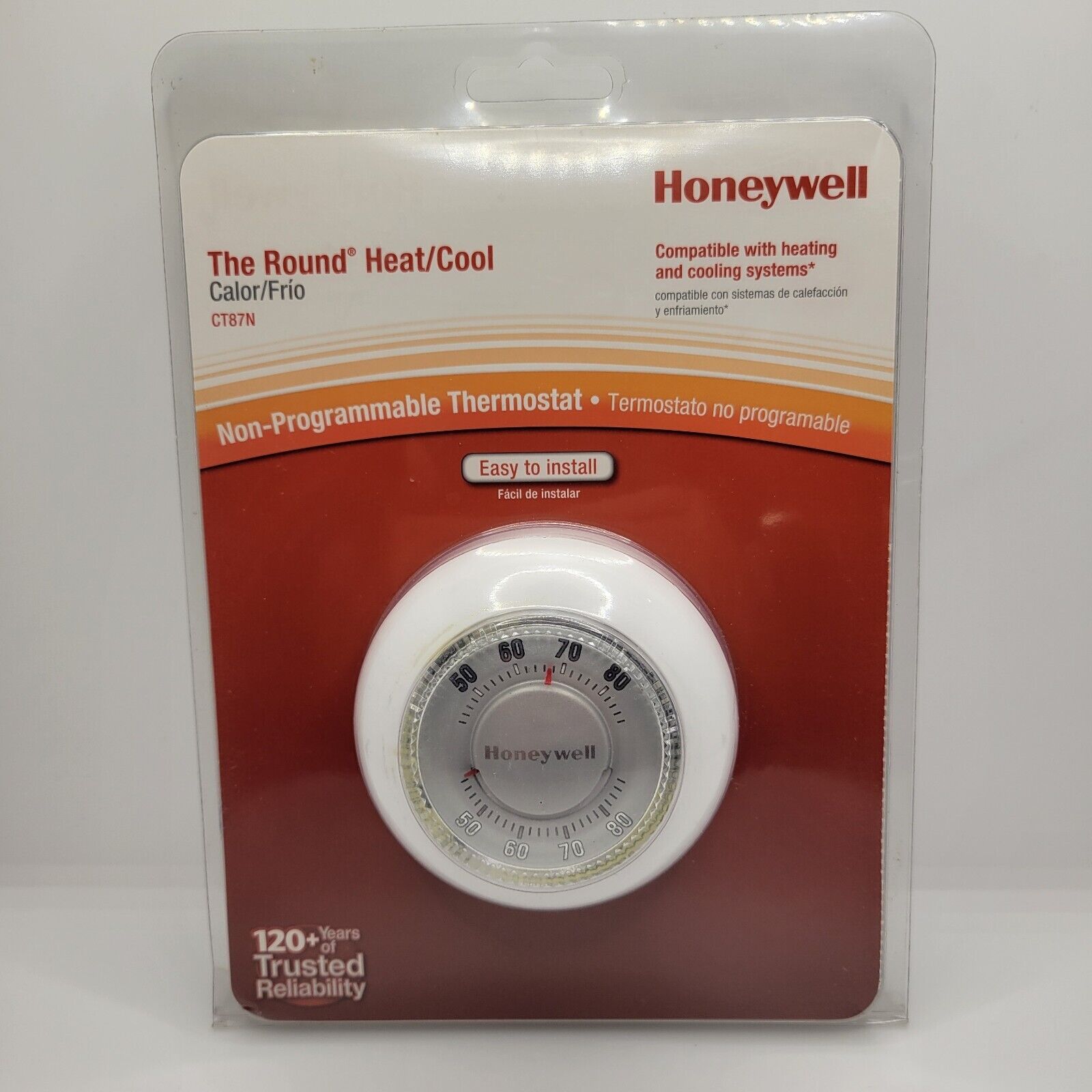 Honeywell Home CT87N Round Non-Programmable Thermostat Easy To Install Heat/Cool