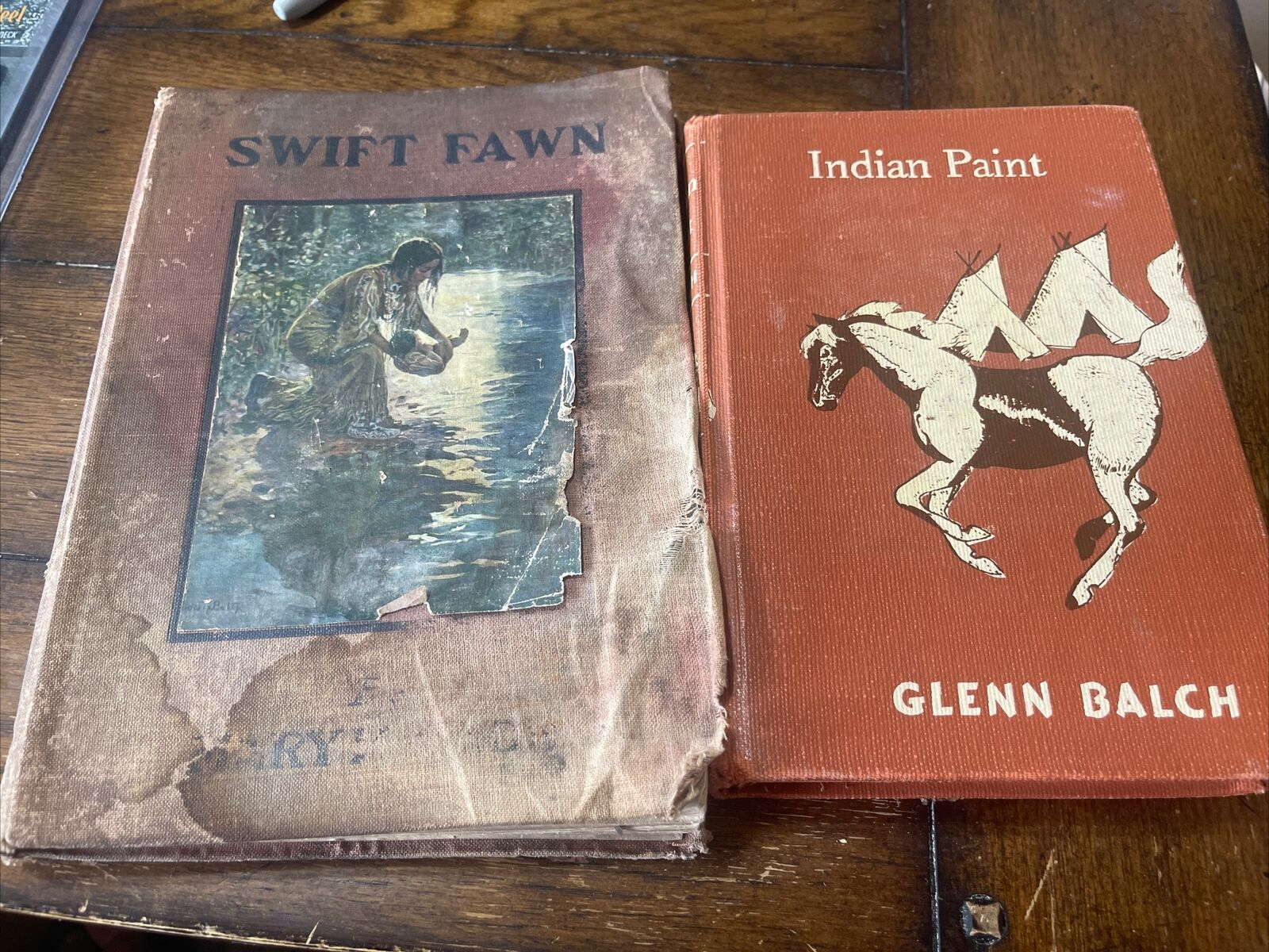 2 Vintage 1916-1942 Book Swift Fawn The Little Foundling & Indian Paint
