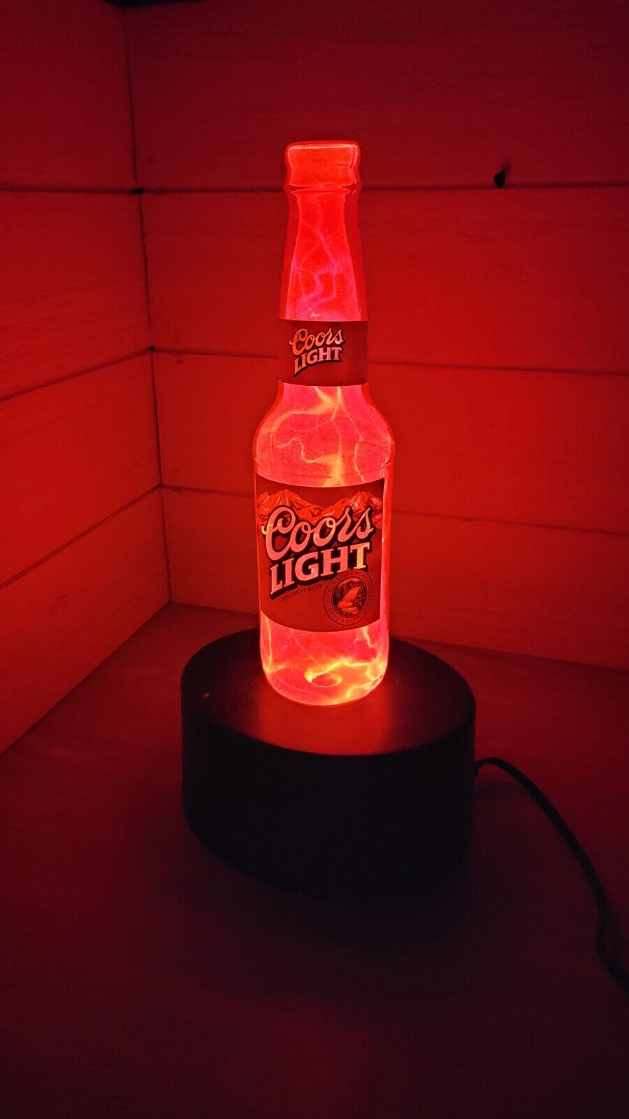 Lumisource Coors Light Beer Bottle Plasma Lamp Static Electricity Neon Rare 