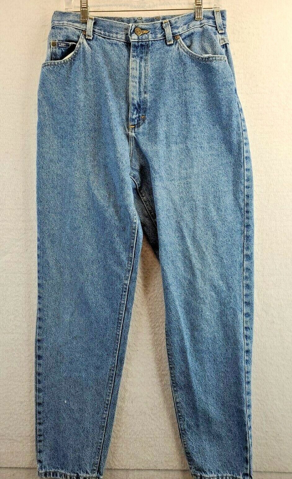 Lee Womens 14 Medium Distressed Denim Blue Jeans
