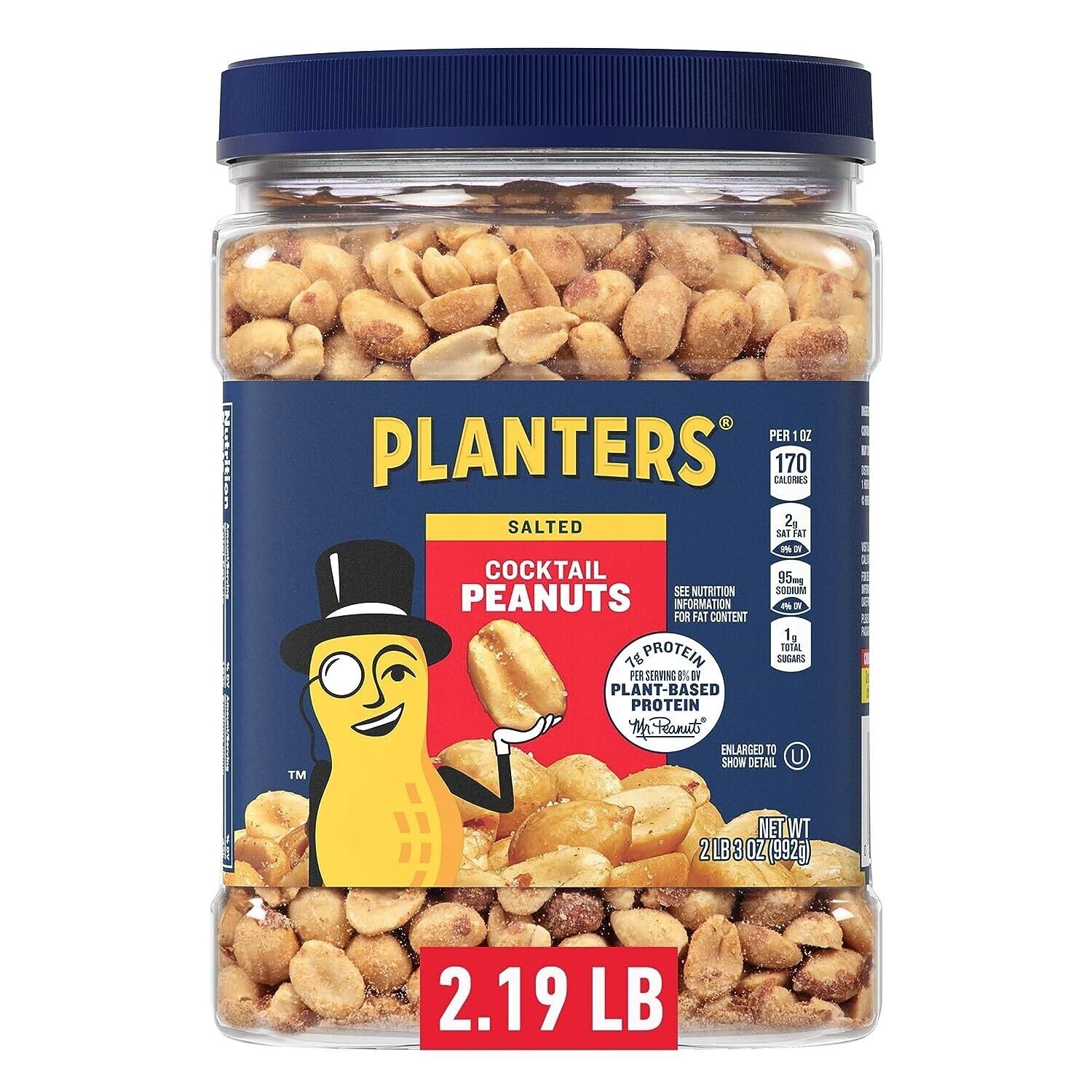 PLANTERS Salted Cocktail Peanuts - 2.19 lb Jar