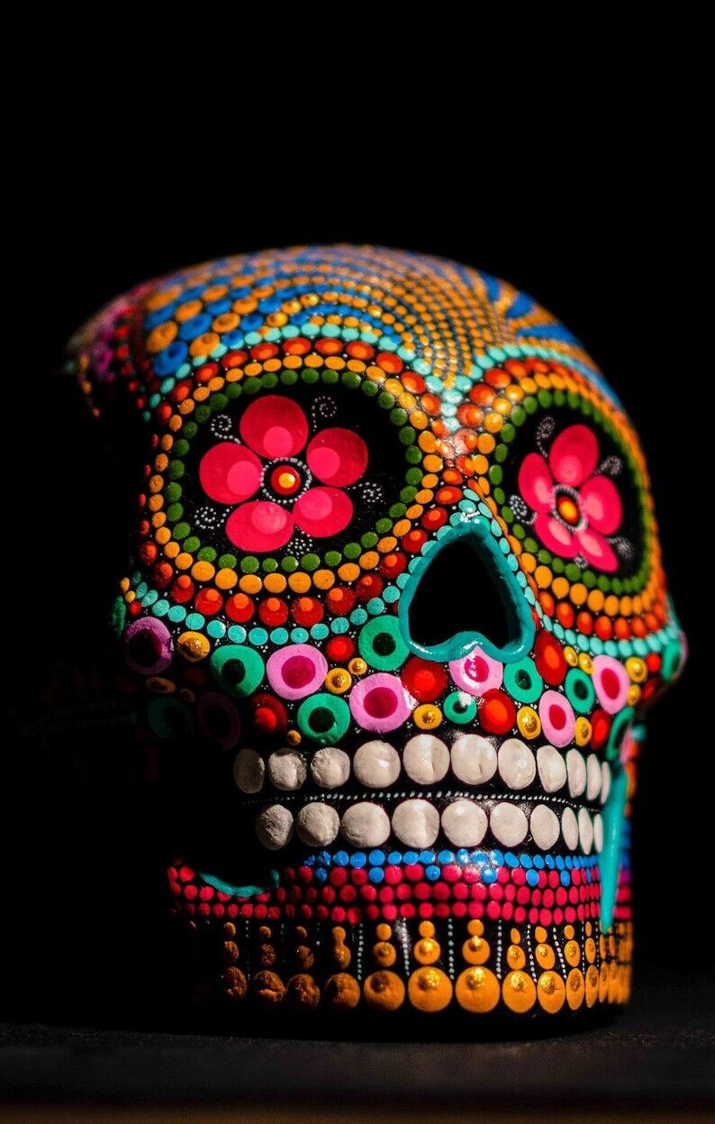 Infinity The Sugar Calavera Mexican Skull Wall Art Glass Printing