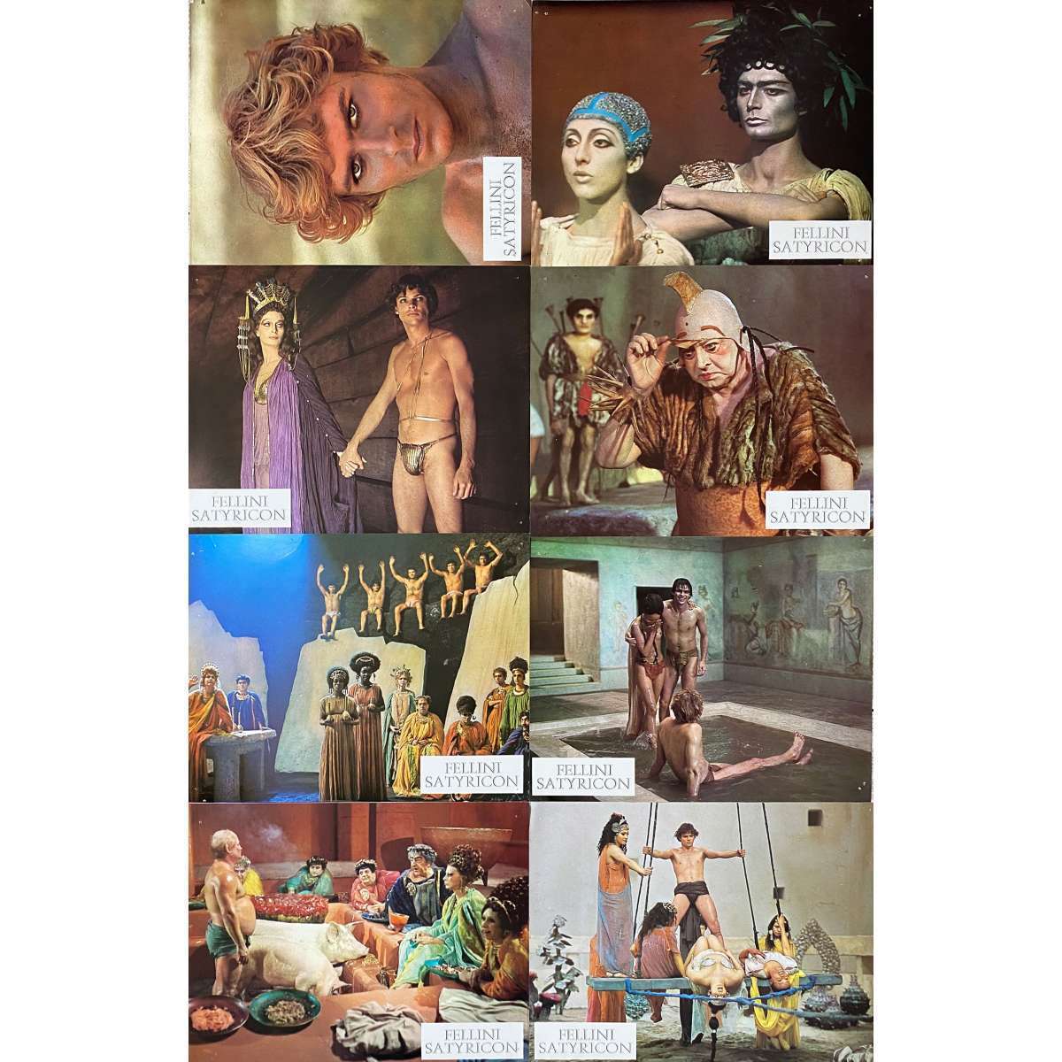 FELLINI SATYRICON Lobby Cards x8 - 9x12 in. - 1969 - Federico Fellini, Martin Po