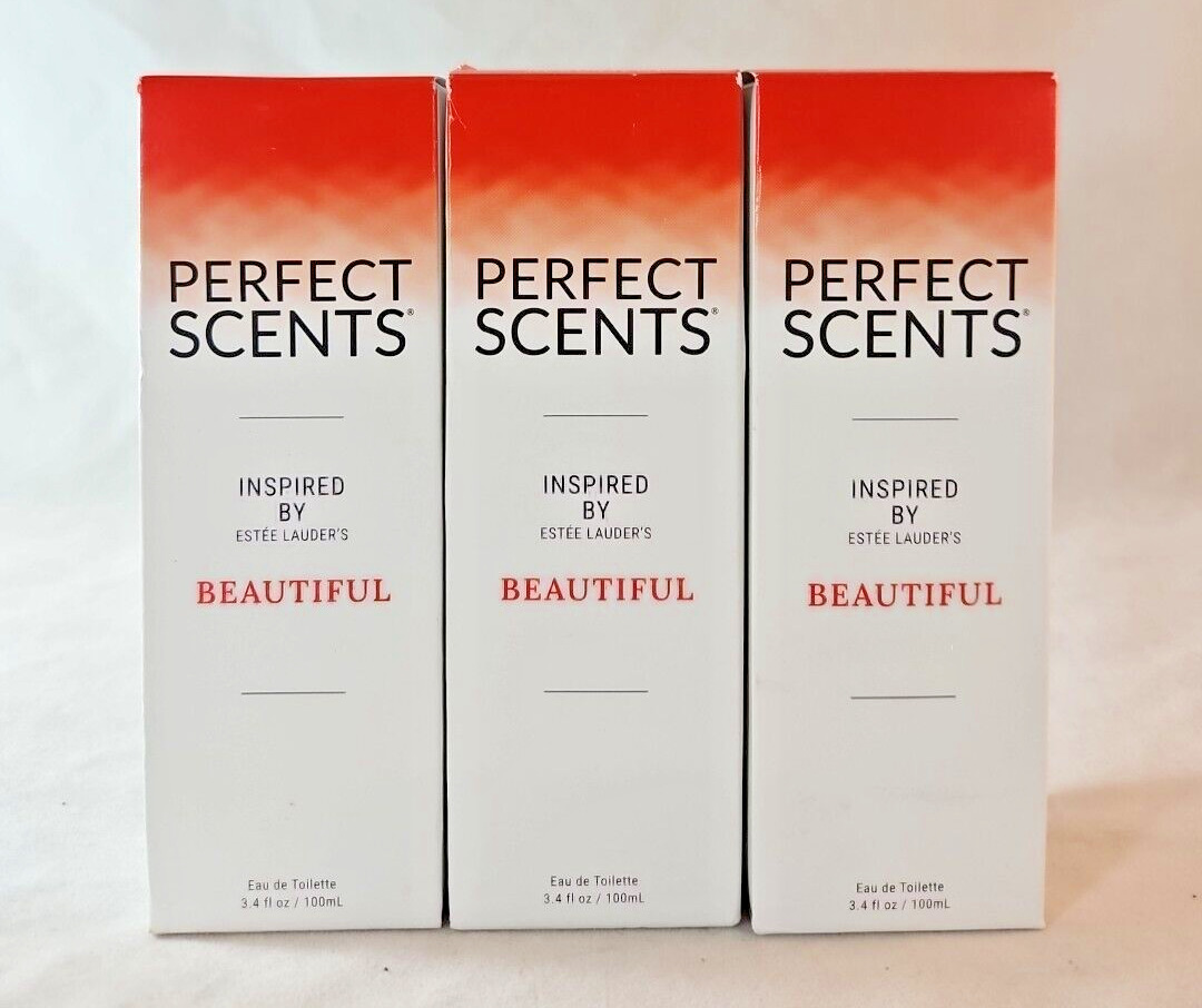 (Lot of 3) Perfect Scents Inspired By BEAUTIFUL EDT Spray 3.4 FL OZ Each