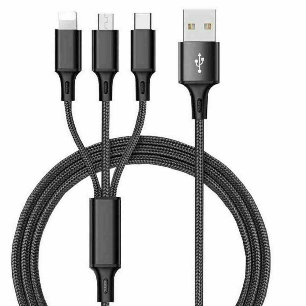 NEW Fast USB Charging Cable Universal 3 in 1 Multi Function Cell Phone  Charger
