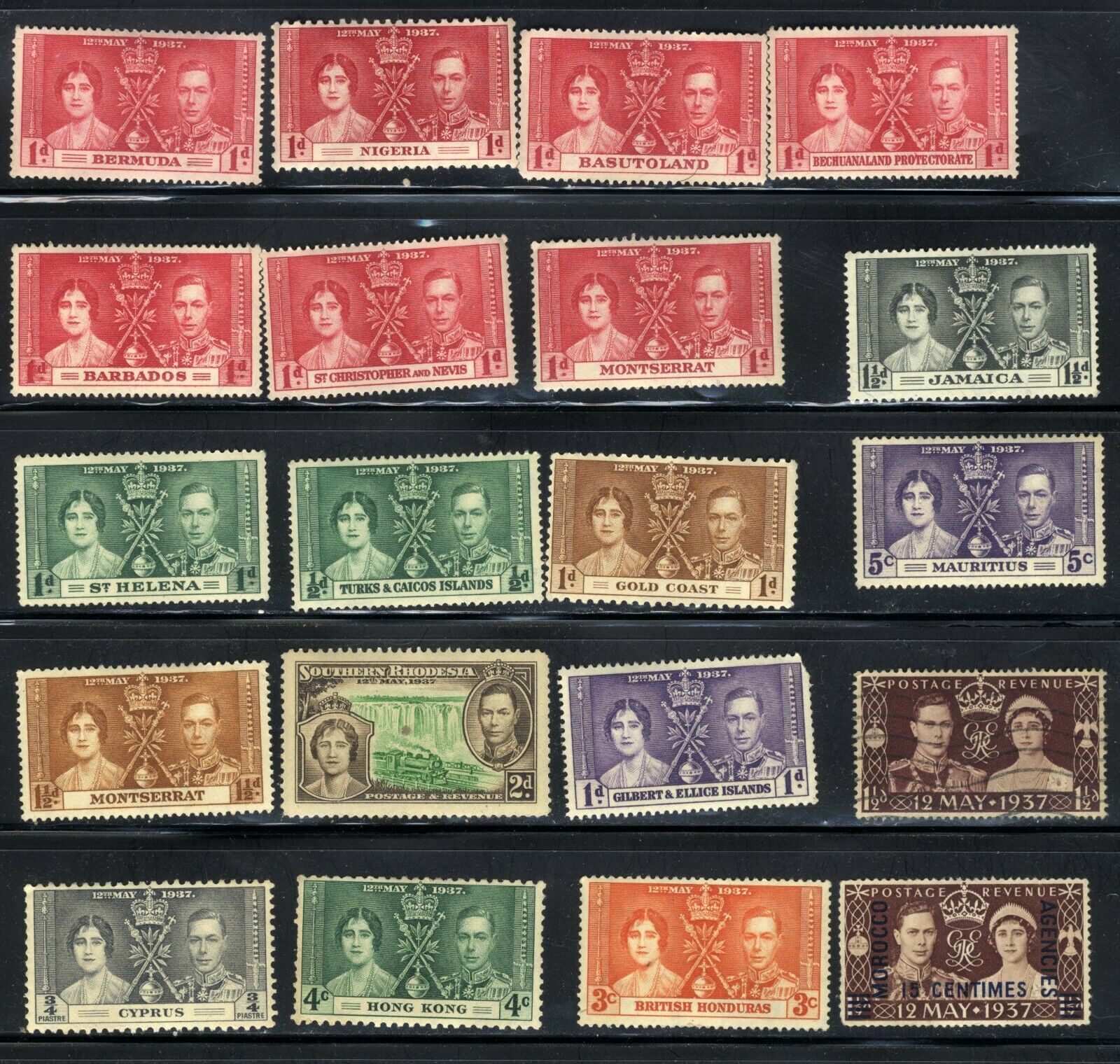 1937 British 12th May Coronation King George VI ♔ 20-Stamp Set MNH OG Set 2