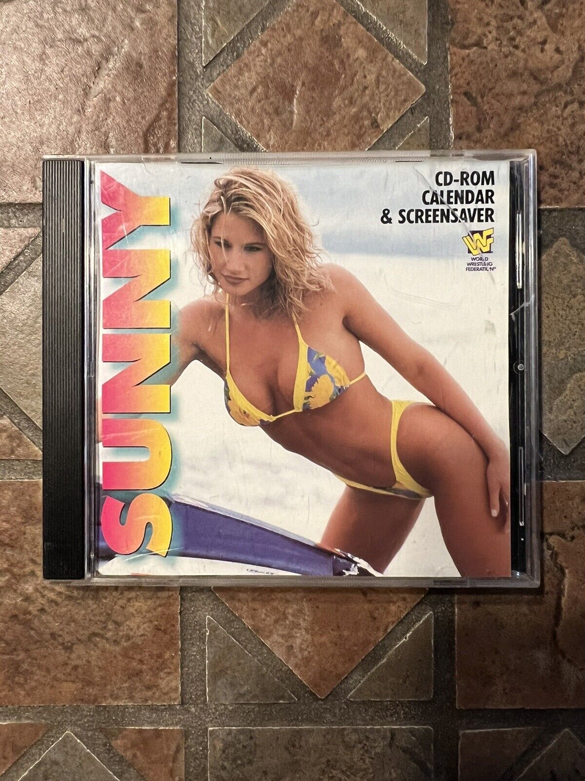 WWF Vintage SUNNY Calendar & Screensaver CD-ROM Disc 1996 WWE Rare Tammy Sytch