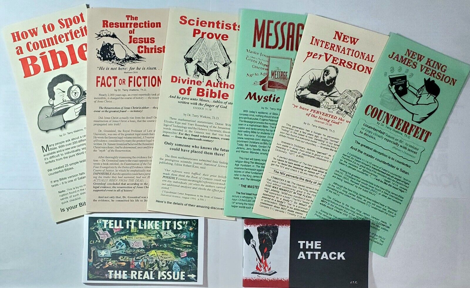 ** Lot Of Six KJV Tracts Plus FREE  Peter Ruckman/Jack Chick Materials ** NEW **