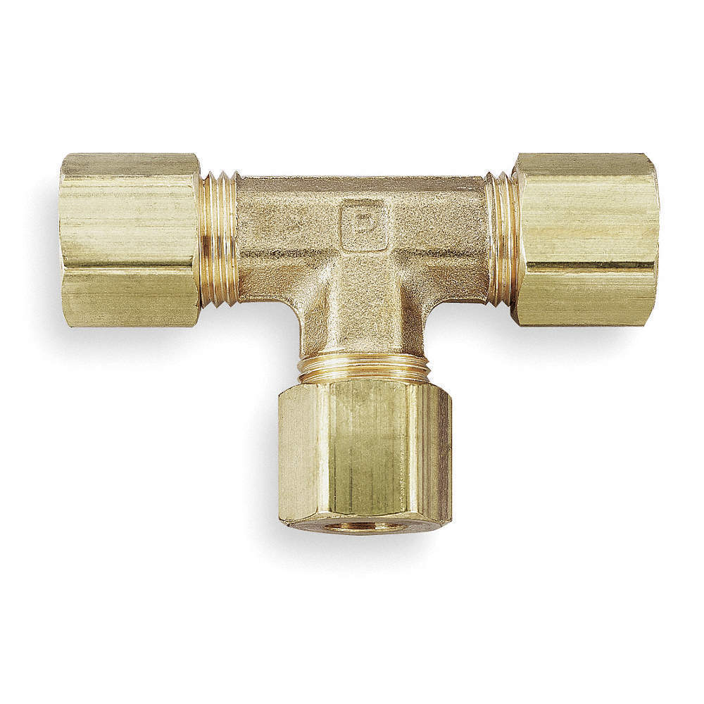 PARKER 164C-8 Union Tee,Brass,Comp,1/2 in,PK10 2P224