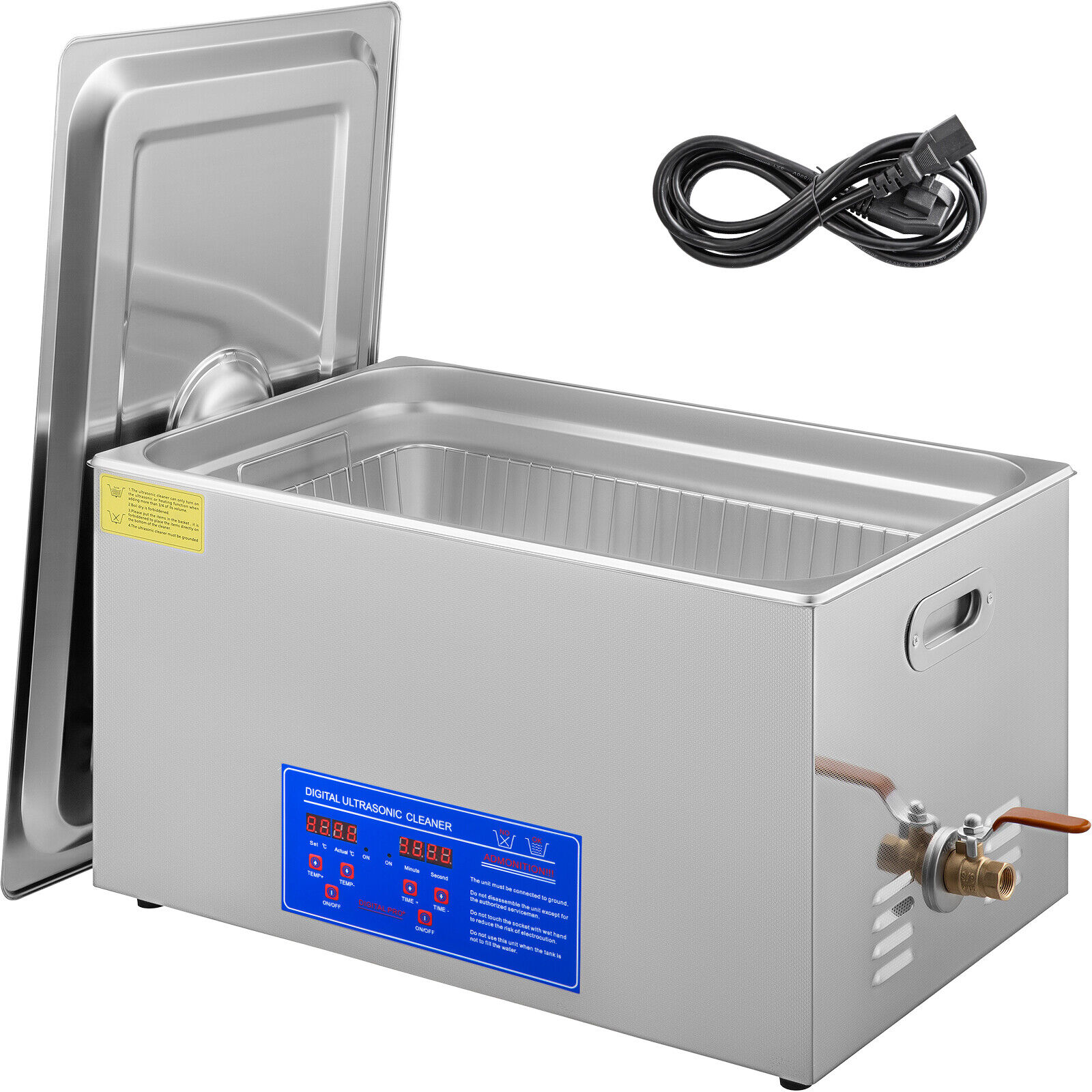VEVOR New 30L Ultrasonic Cleaner Stainless Steel Industry Heated Heater w/Timer