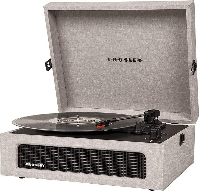 Crosley Voyager 3 Speed Portable Turntable Bluetooth Receiver RCA OUT-CR8017A-GY