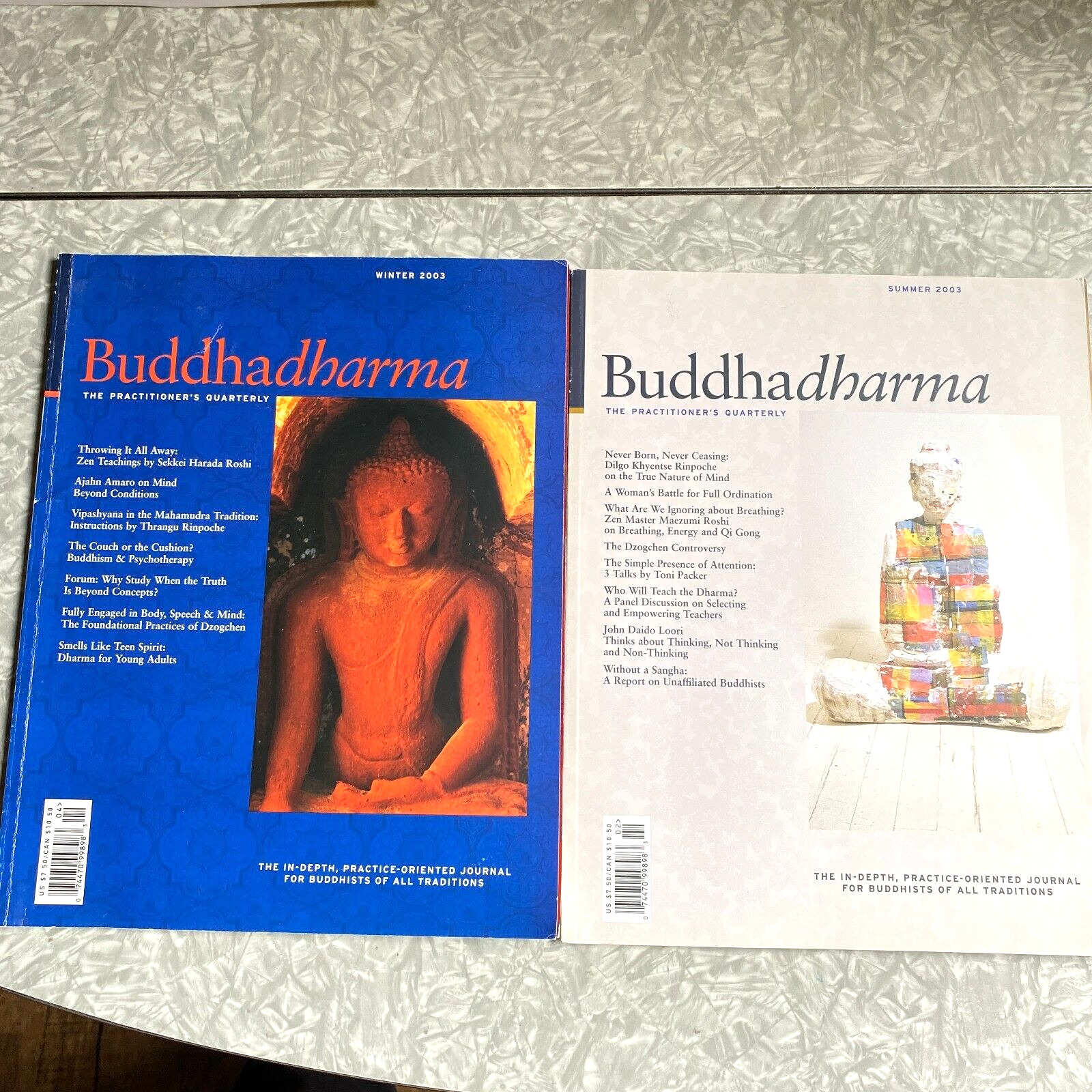2x Buddhadharma The Practioners Quarterly Magazine Summer & Winter 2003 Zen Lot