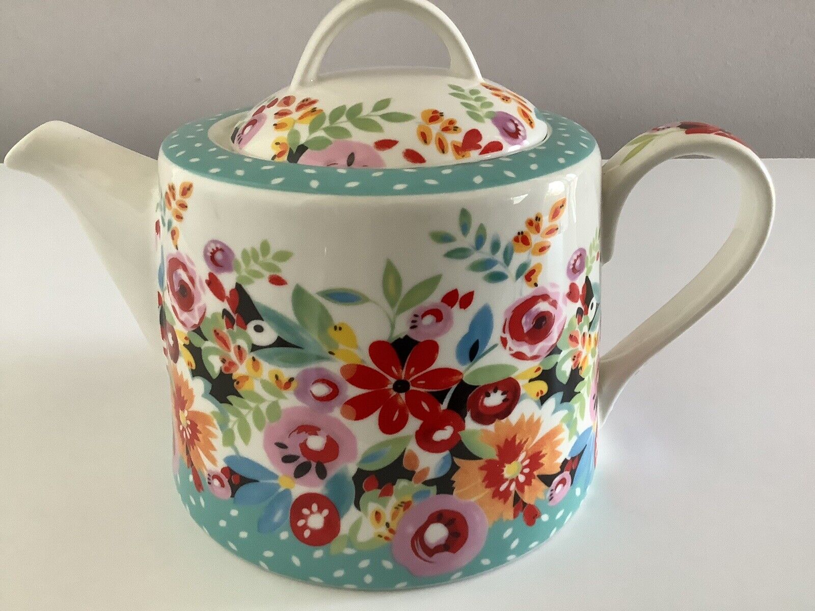 Queens By Churchill Collier Campbell Flowerdrop Teapot Fine China With Lid