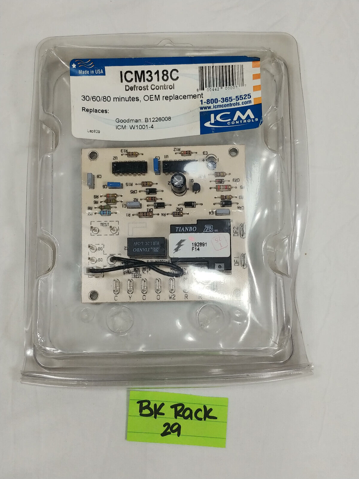 ICM318C 30/60/80 Heat Pump Defrost Control Circuit Board B1226008 W1001-4