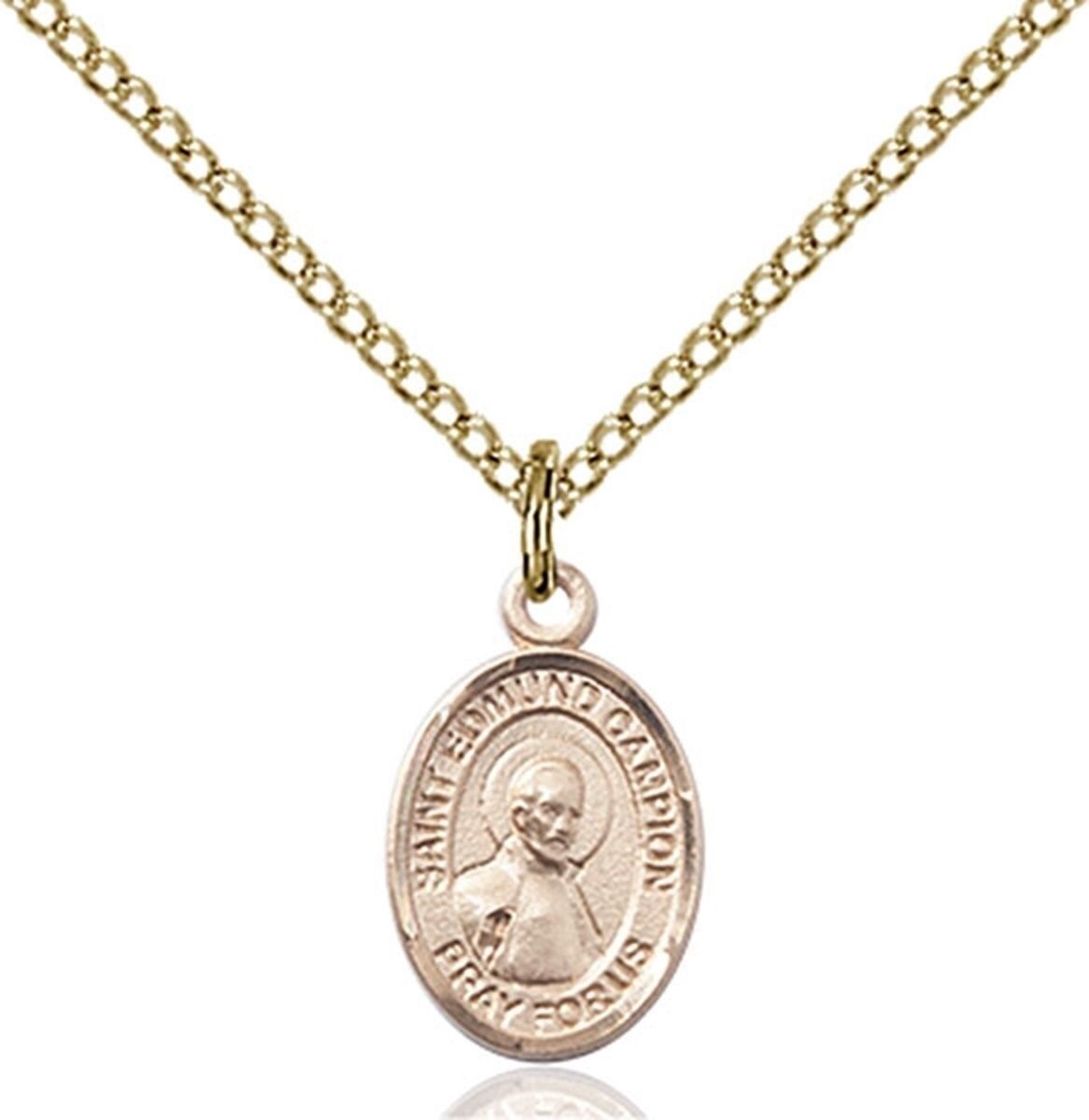 14KT Gold Filled Saint Edmund Campion Charm Medal, 1/2 Inch