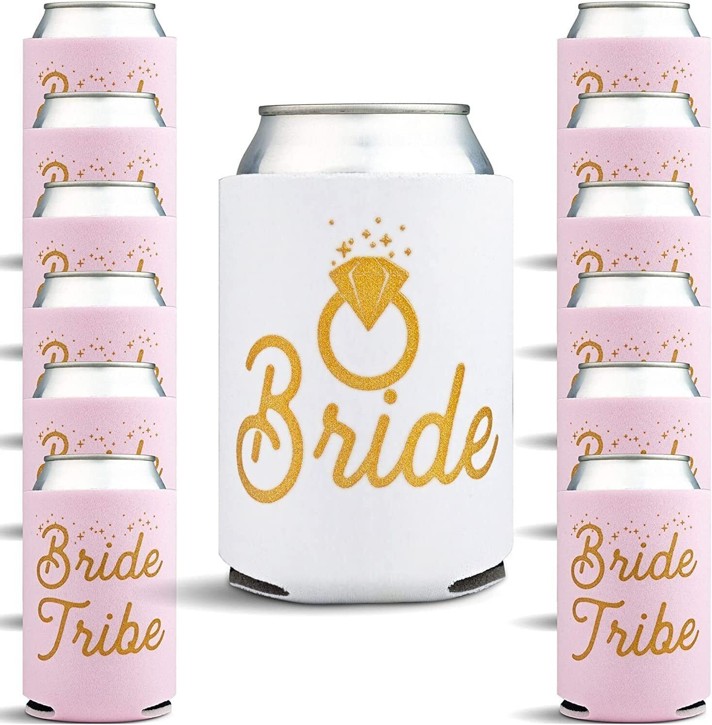 Bachelorette Party Favors - 13 Bridal Shower Can Coolers with Party Game