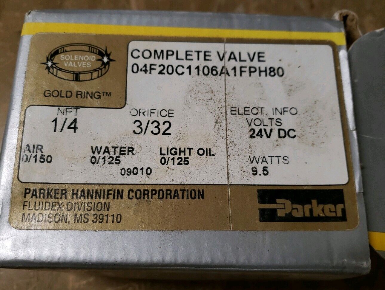 Parker Complete Valve 04F20C1106A1FPH80 1/4\