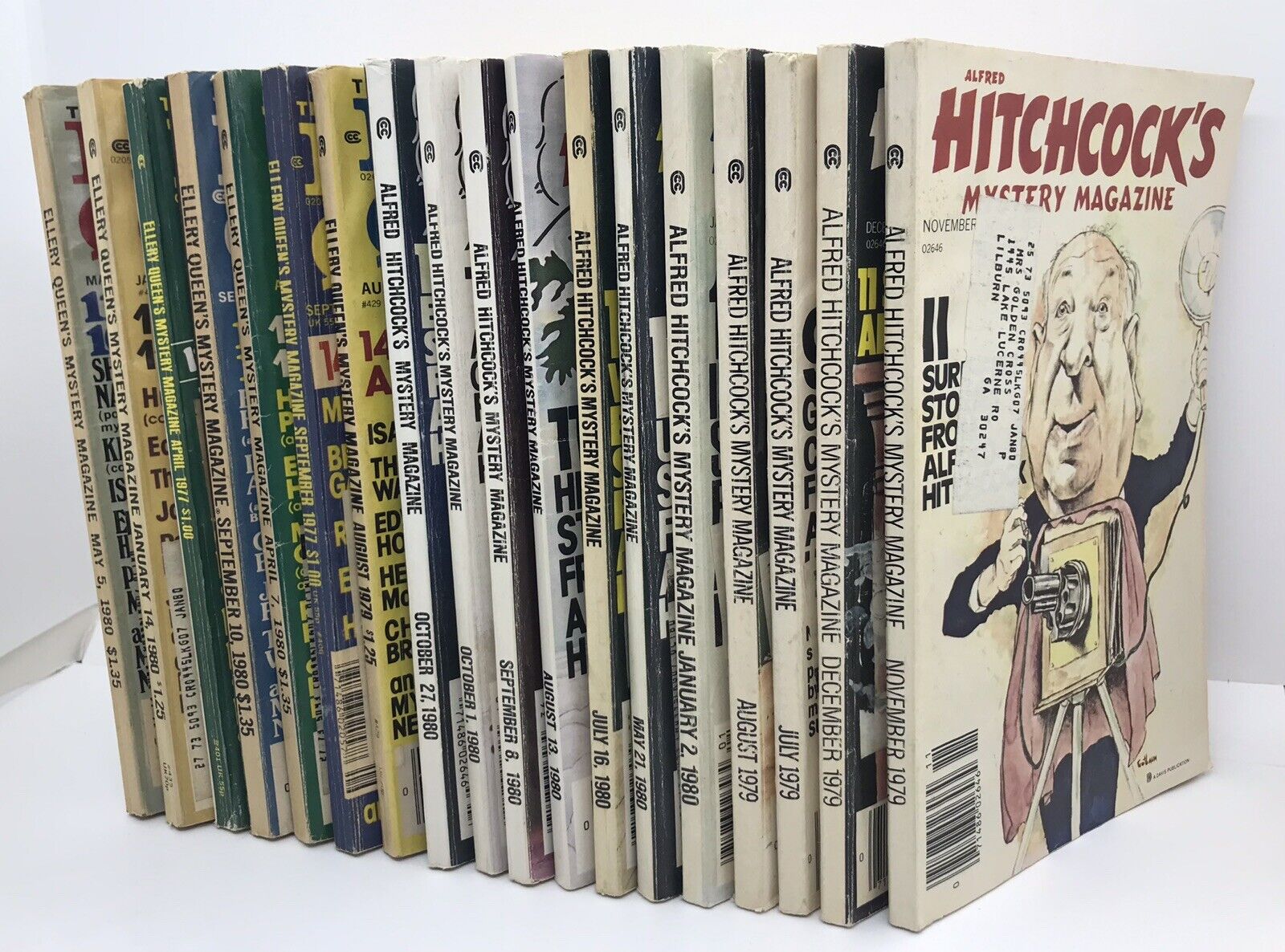 18 Vintage 1979-80 Alfred Hitchcock\'s / Ellery Queen\'s Mystery Magazine Lot