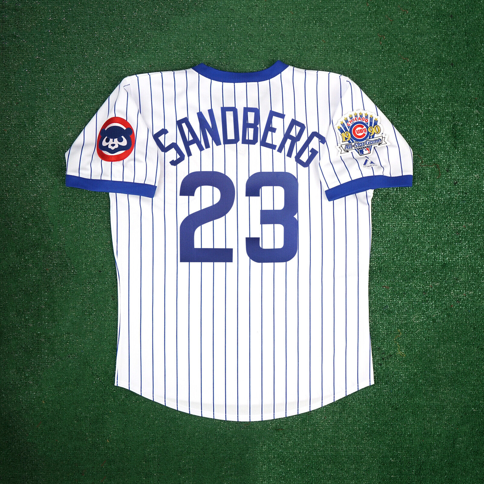 Ryne Sandberg 1990 Chicago Cubs Men\'s Home Cooperstown Jersey w/ All Star Patch