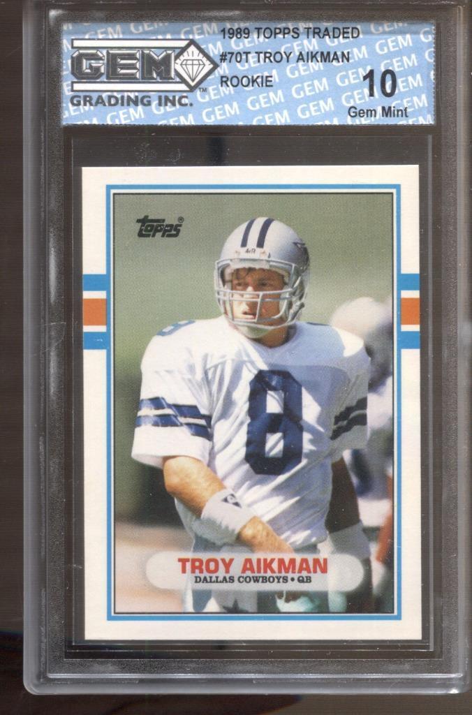 1989 Troy Aikman Topps Traded #70T Gem Mint 10 RC Rookie Dallas Cowboys